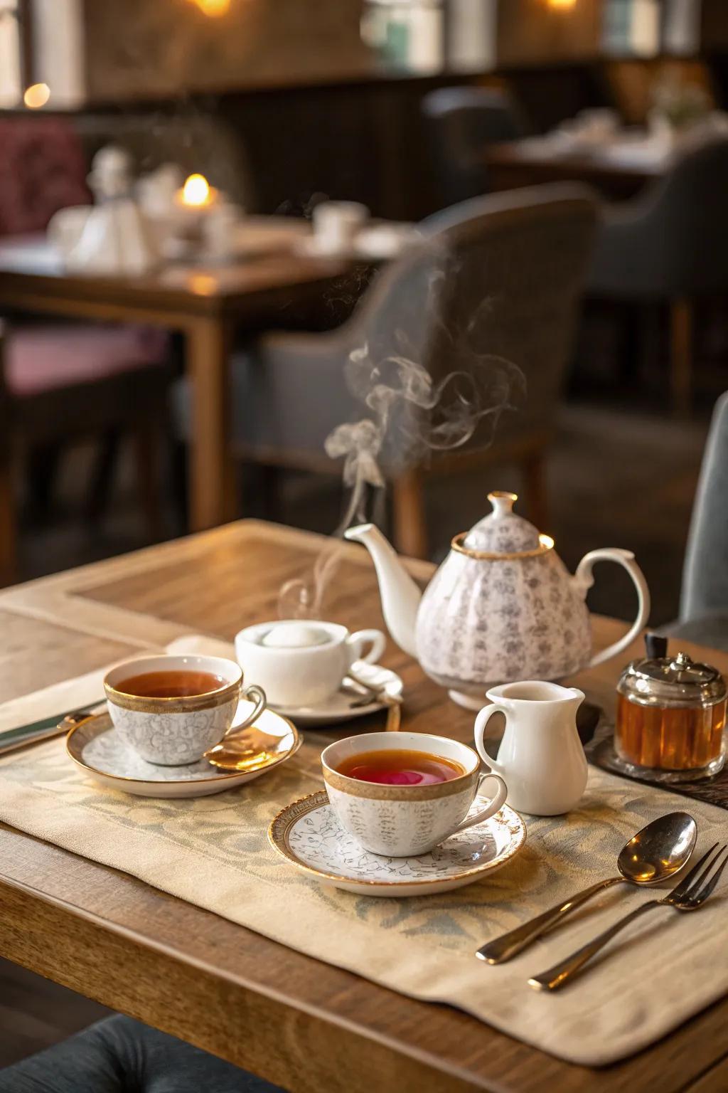 An artisan tea set for soothing tea moments.