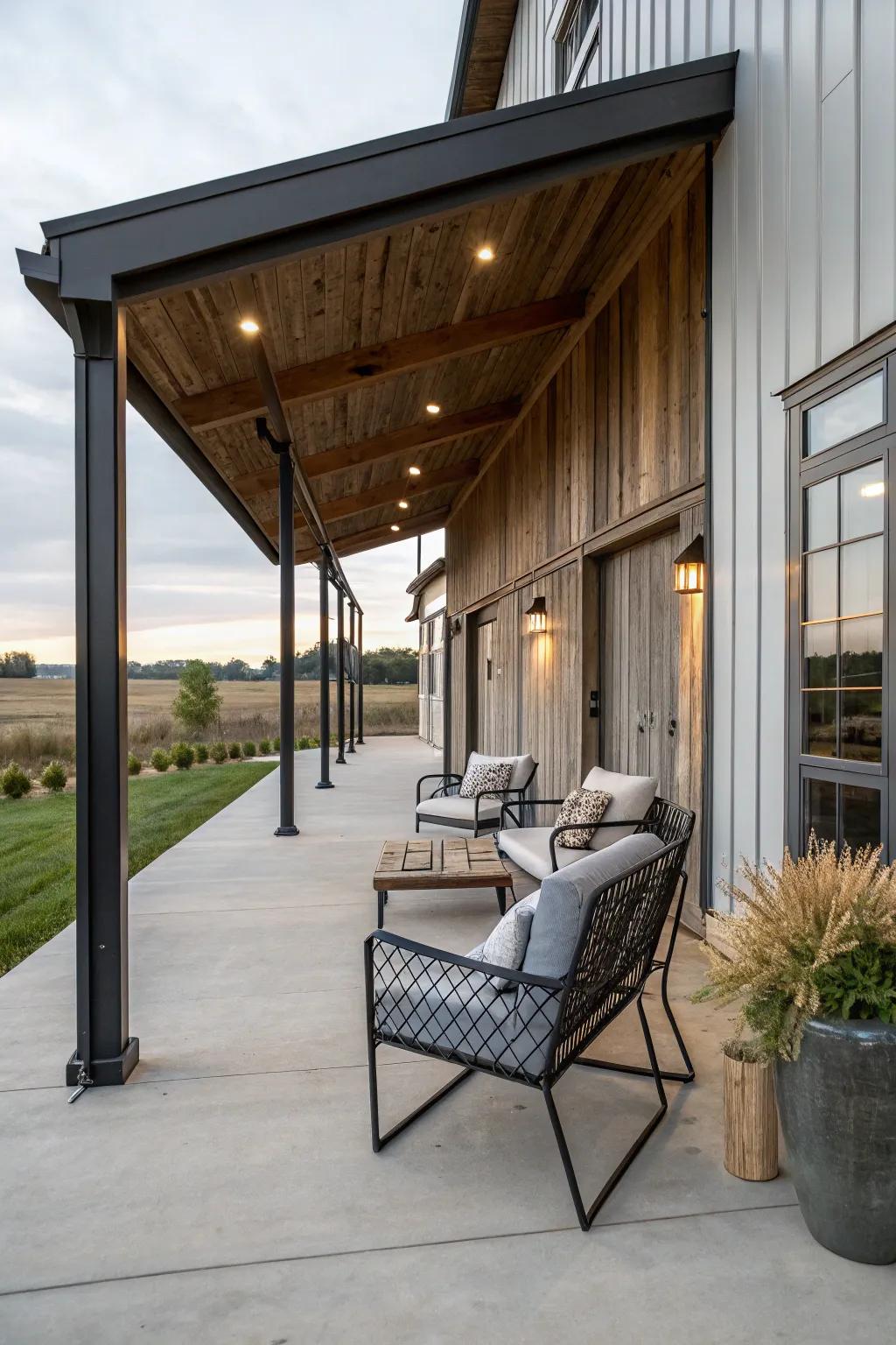 A minimalist porch that brings a clean, modern look.