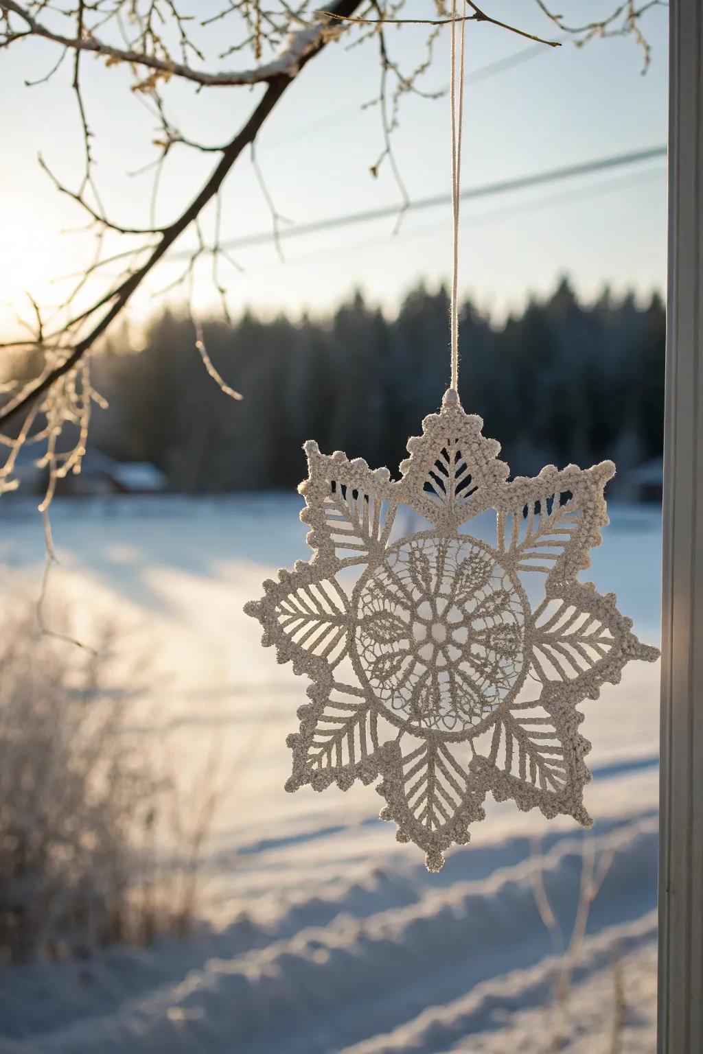 Transform your doilies into enchanting winter snowflakes, perfect for adding a touch of handcrafted elegance to your holiday decor.