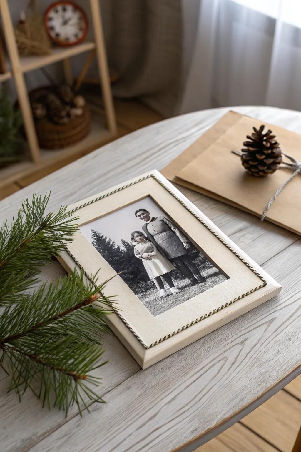 Timeless elegance meets minimalist beauty in this classic black and white Christmas card.