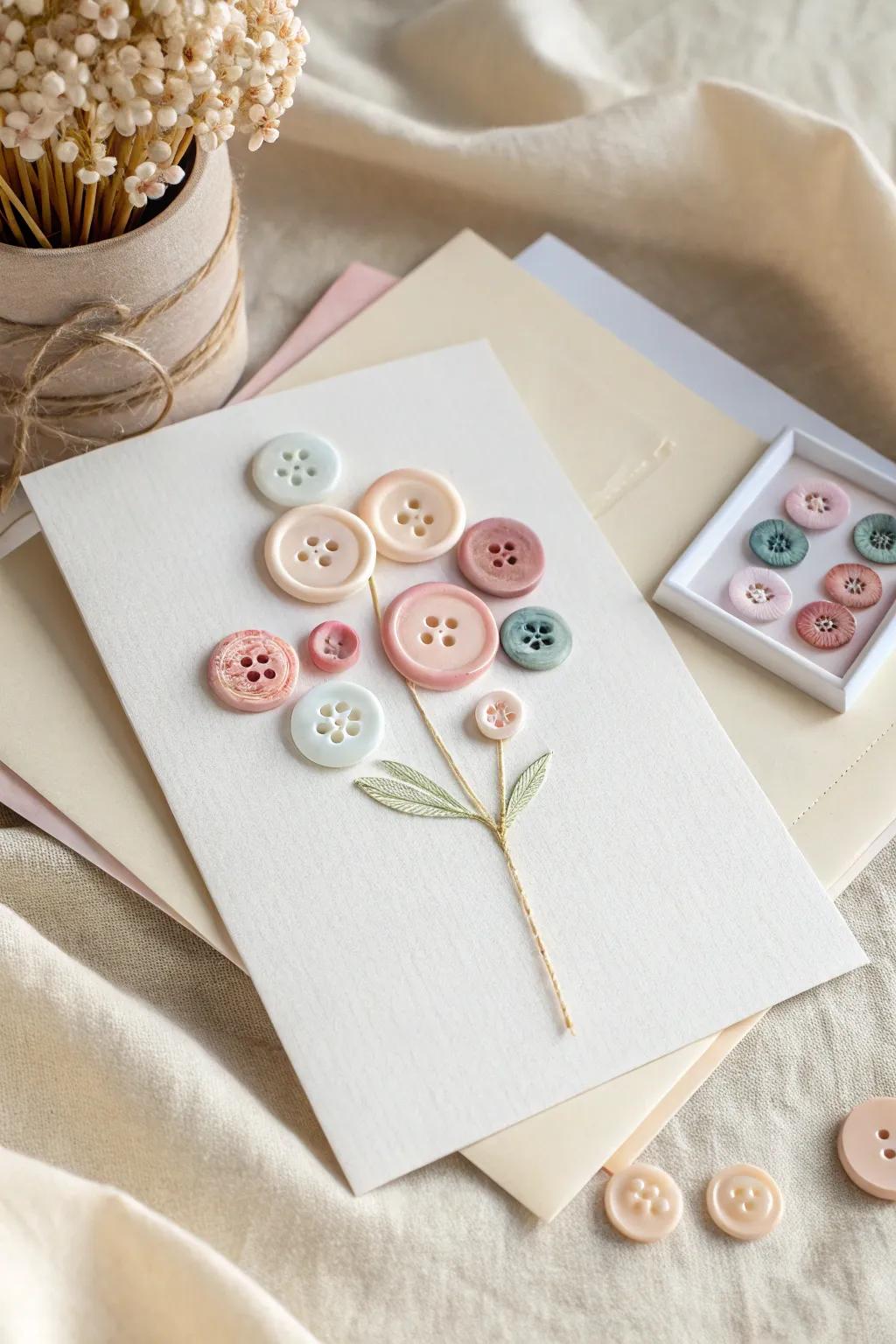 Craft your own button bonanza with this delightful DIY greeting card idea!