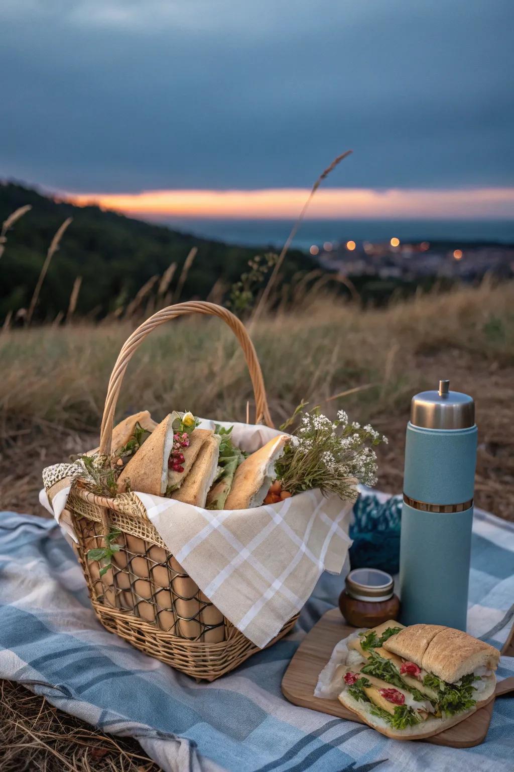 Celebrate love under the stars with a basket of delights and a night full of wonder.