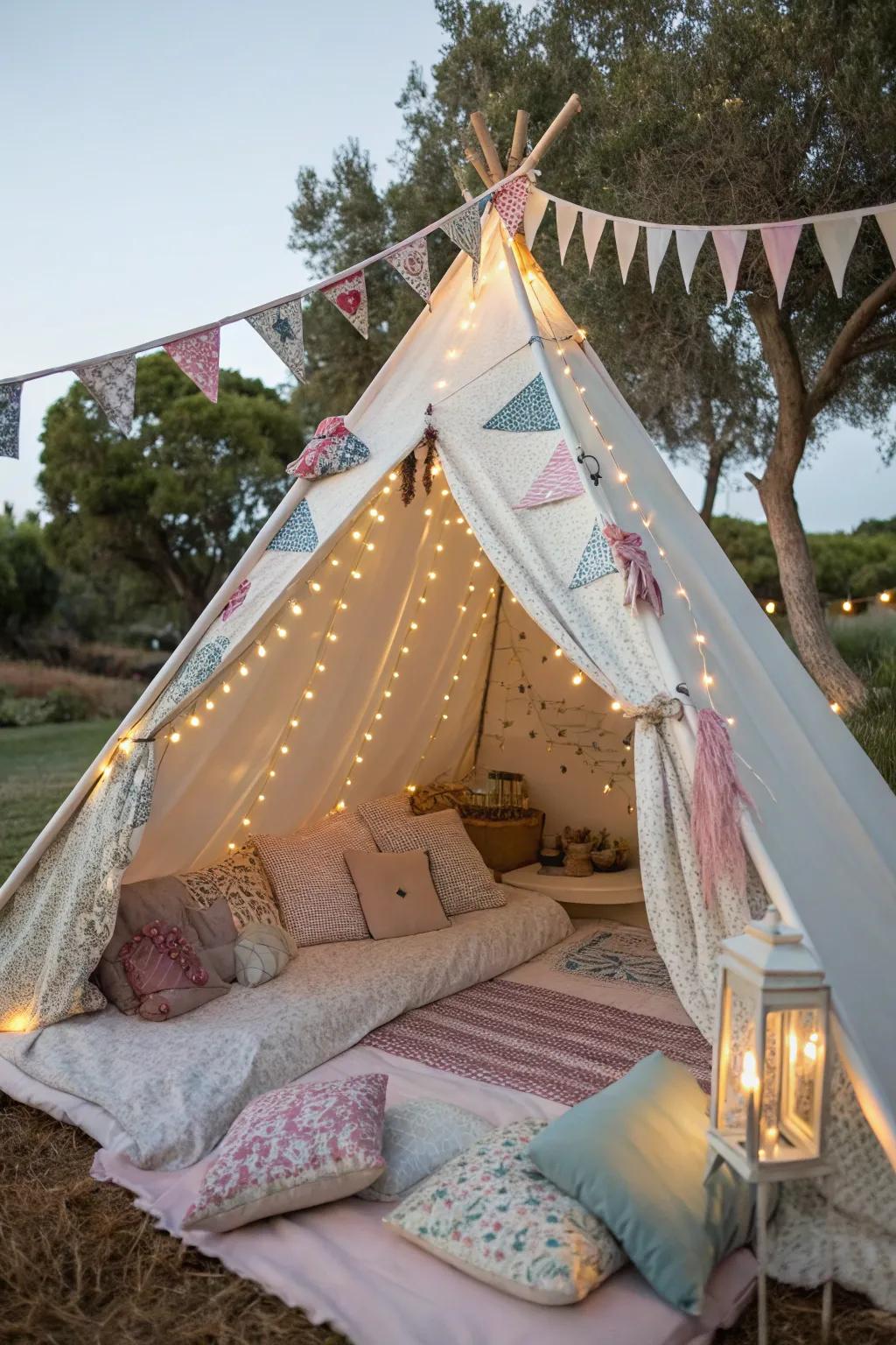 A themed tent, offering a personalized and stylish camping environment.