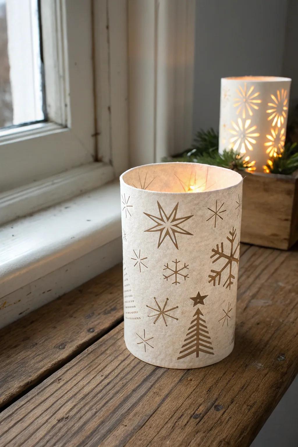 Illuminate your holidays with handcrafted elegance: minimalist paper candle holders that add a cozy glow to your festive table.