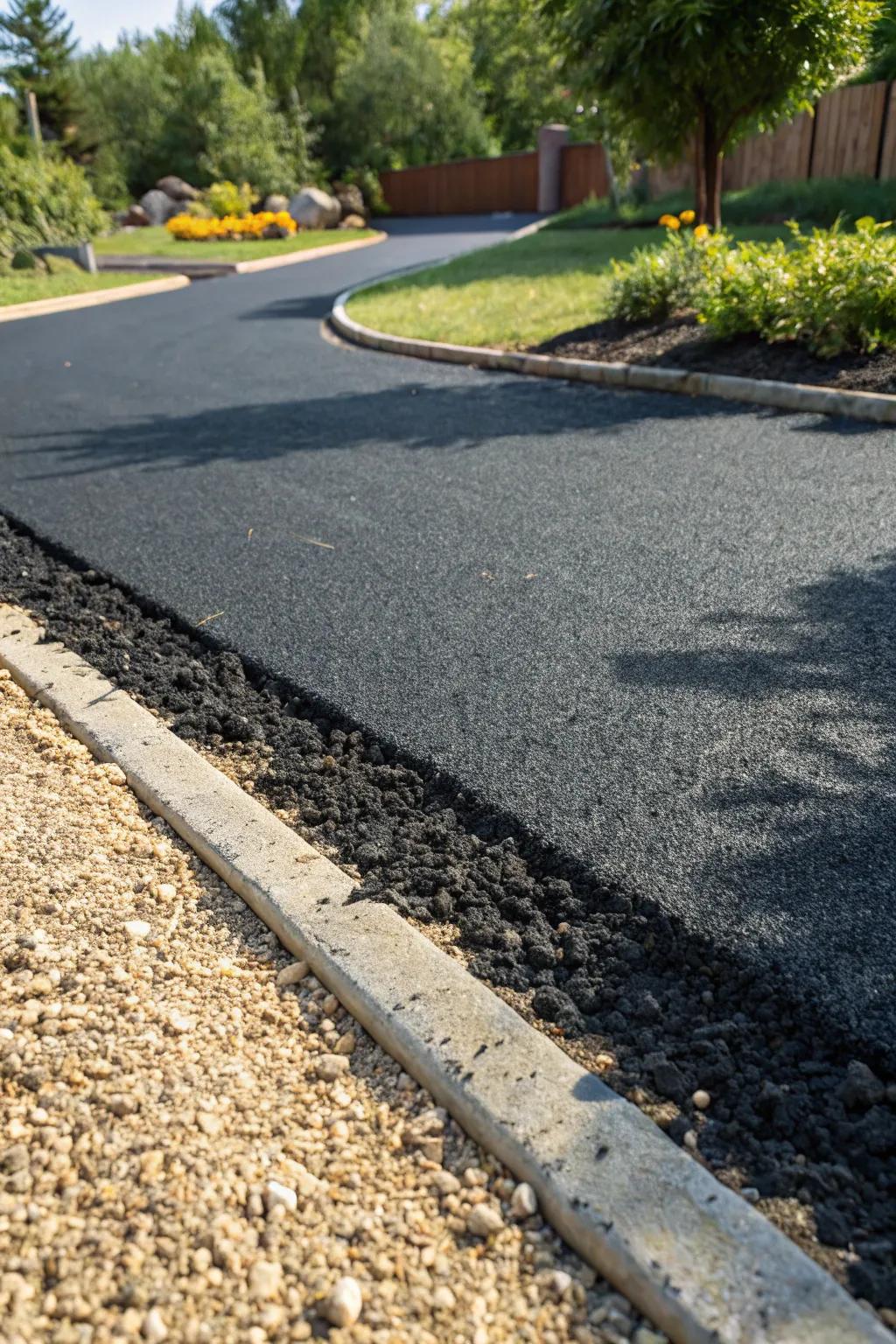 Experience the perfect blend of elegance and durability with a tar and chip finish.