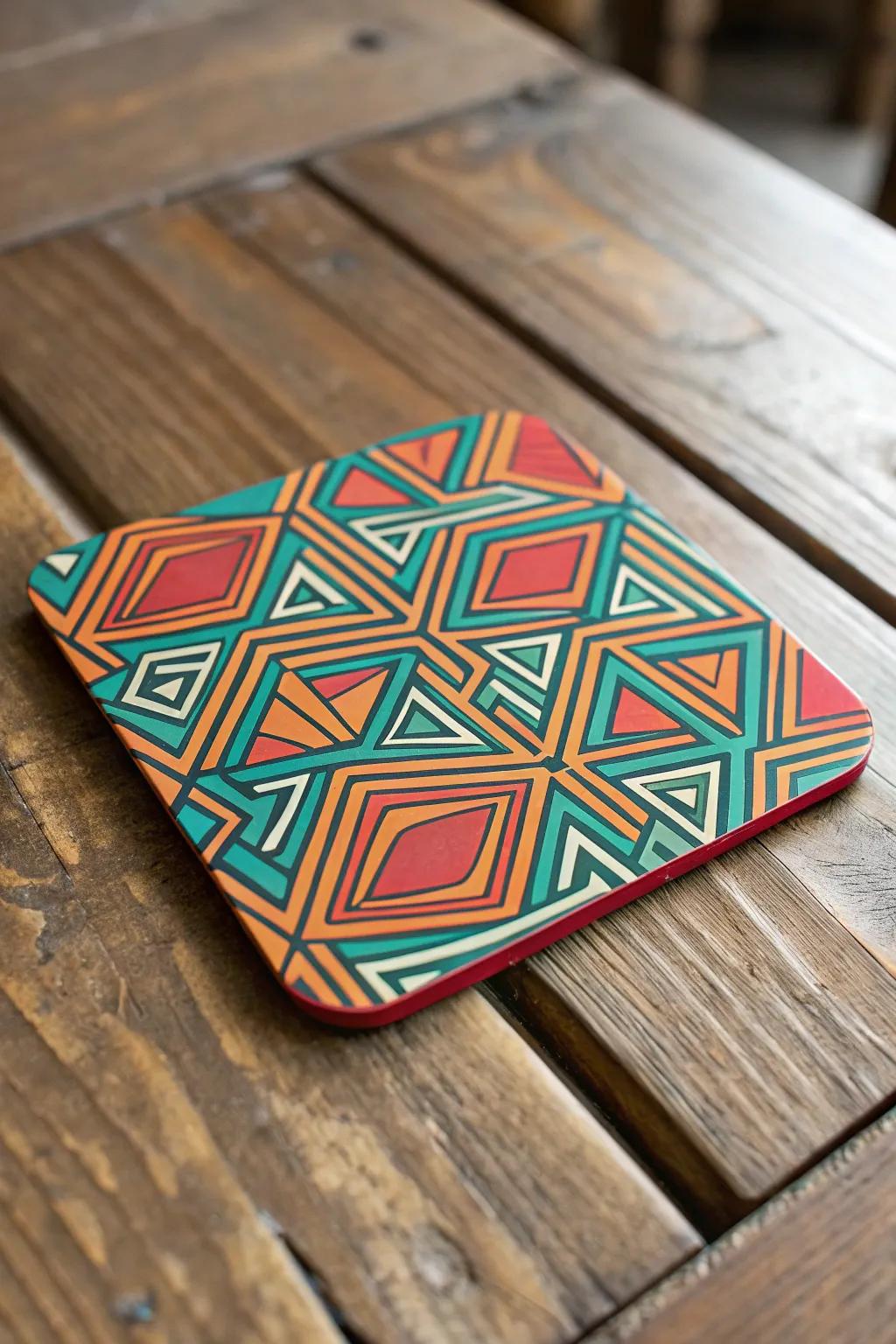 Elevate your gatherings with these eye-catching funky coasters.