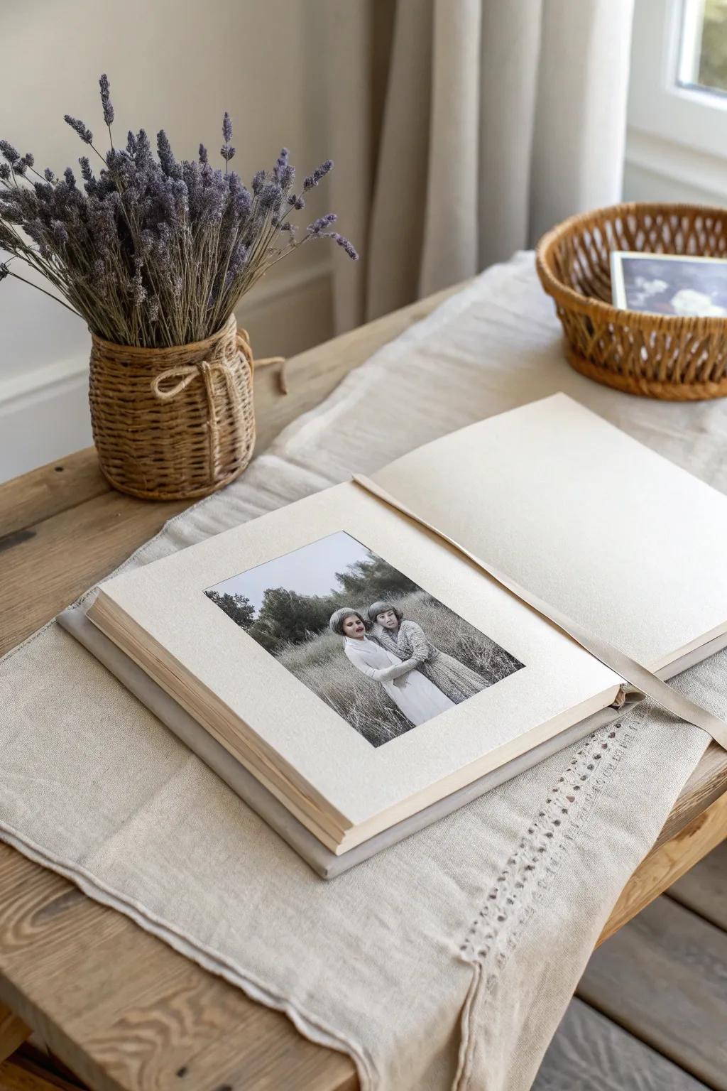 Capture memories with a handcrafted photo albumâperfect for a heartfelt baby gift.