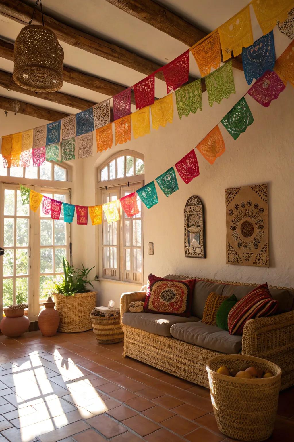 Brighten up your home with papel picado banners.