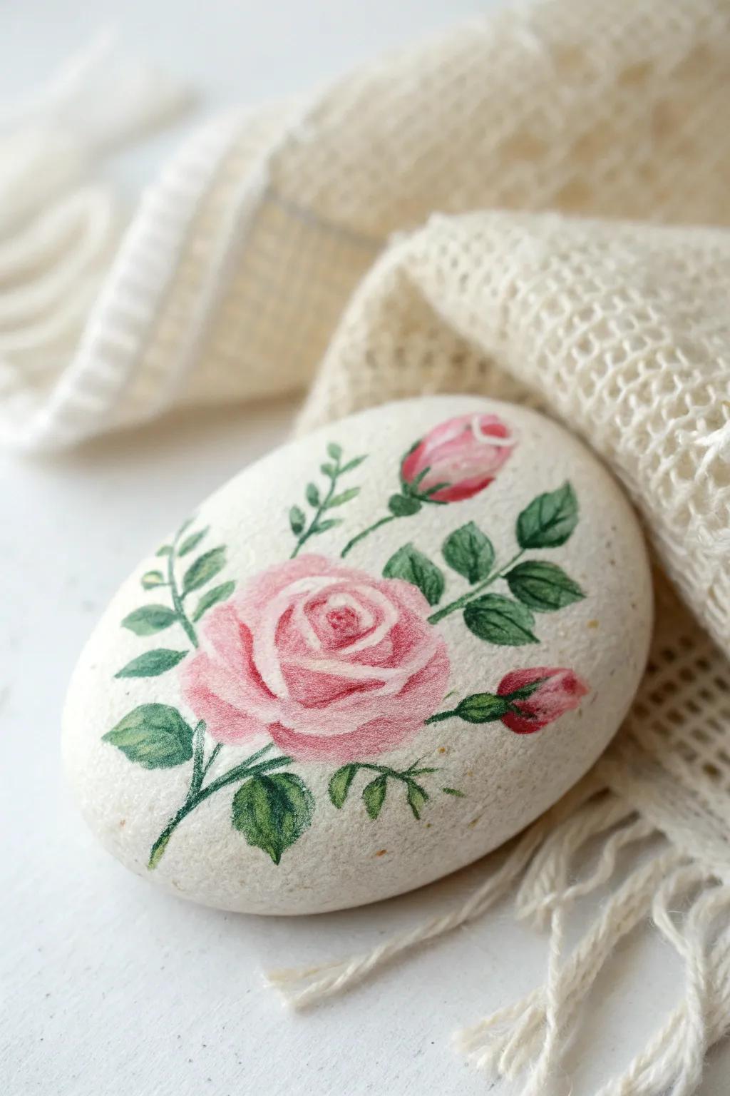 Capturing the delicate allure of roses on a canvas of stone - a minimalist masterpiece.