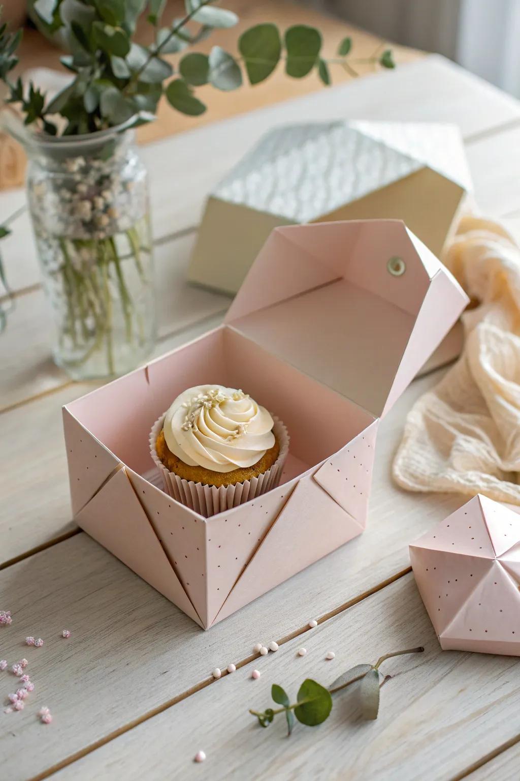 Elevate your cupcake presentation with artisanal origami boxes â where simplicity meets elegance.