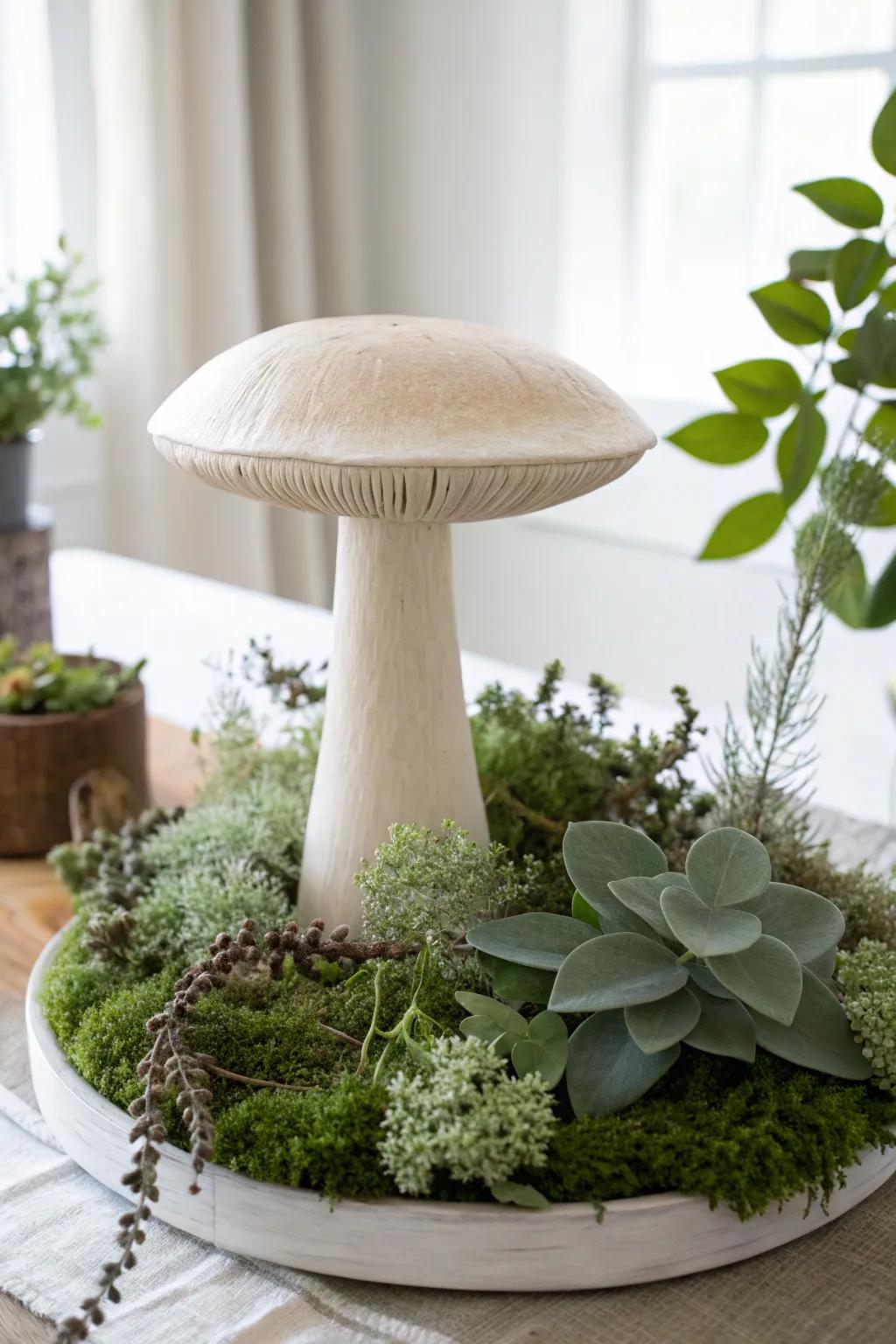 Discover the enchantment of nature with this whimsical mushroom centerpiece, perfect for adding a touch of magic to your table.