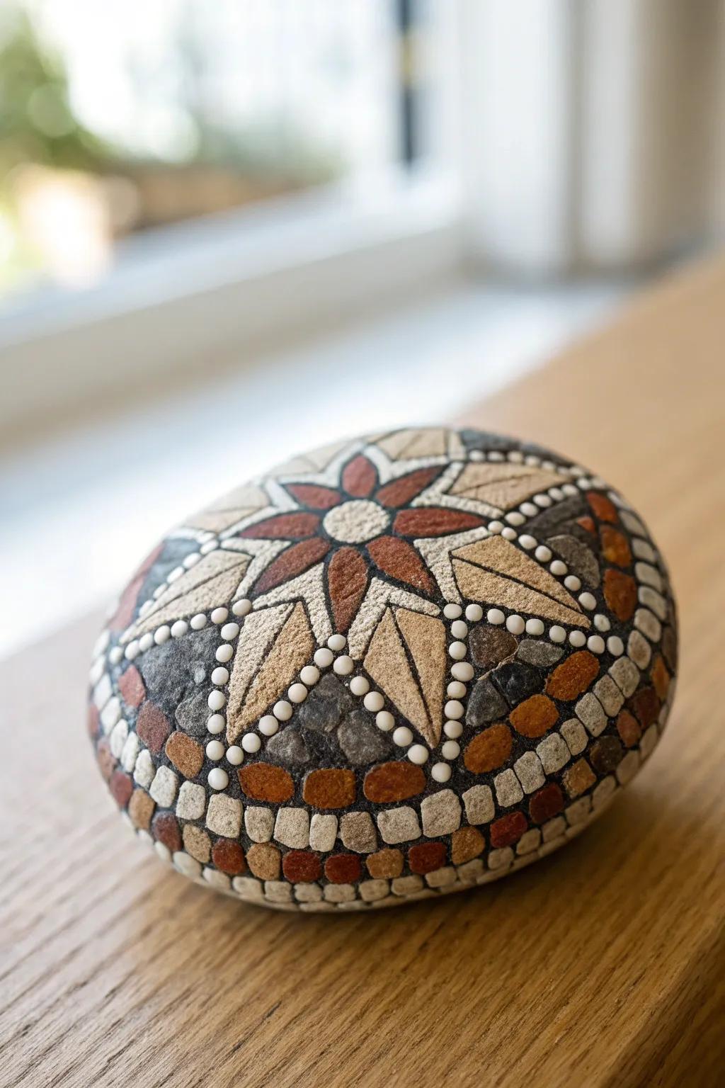 Discover the art of geometric wonders in natural hues.