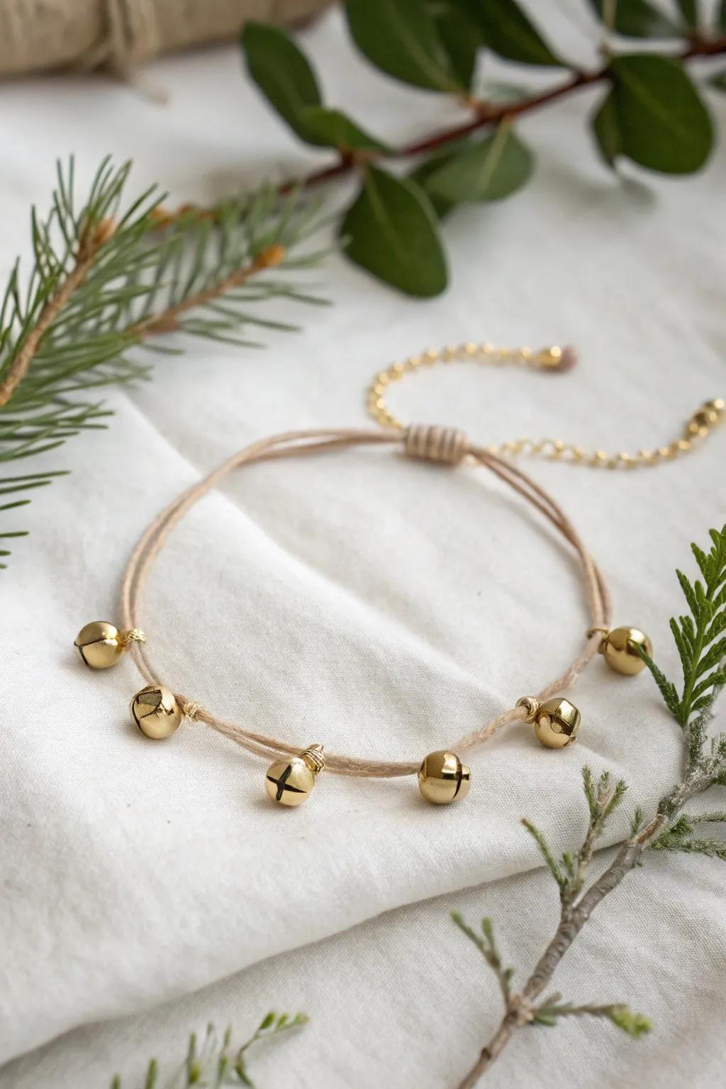 Embrace the spirit of the season with a charming Jingle Bell Bracelet that adds a festive touch to your holiday style, blending minimalist elegance with a hint of boho charm.