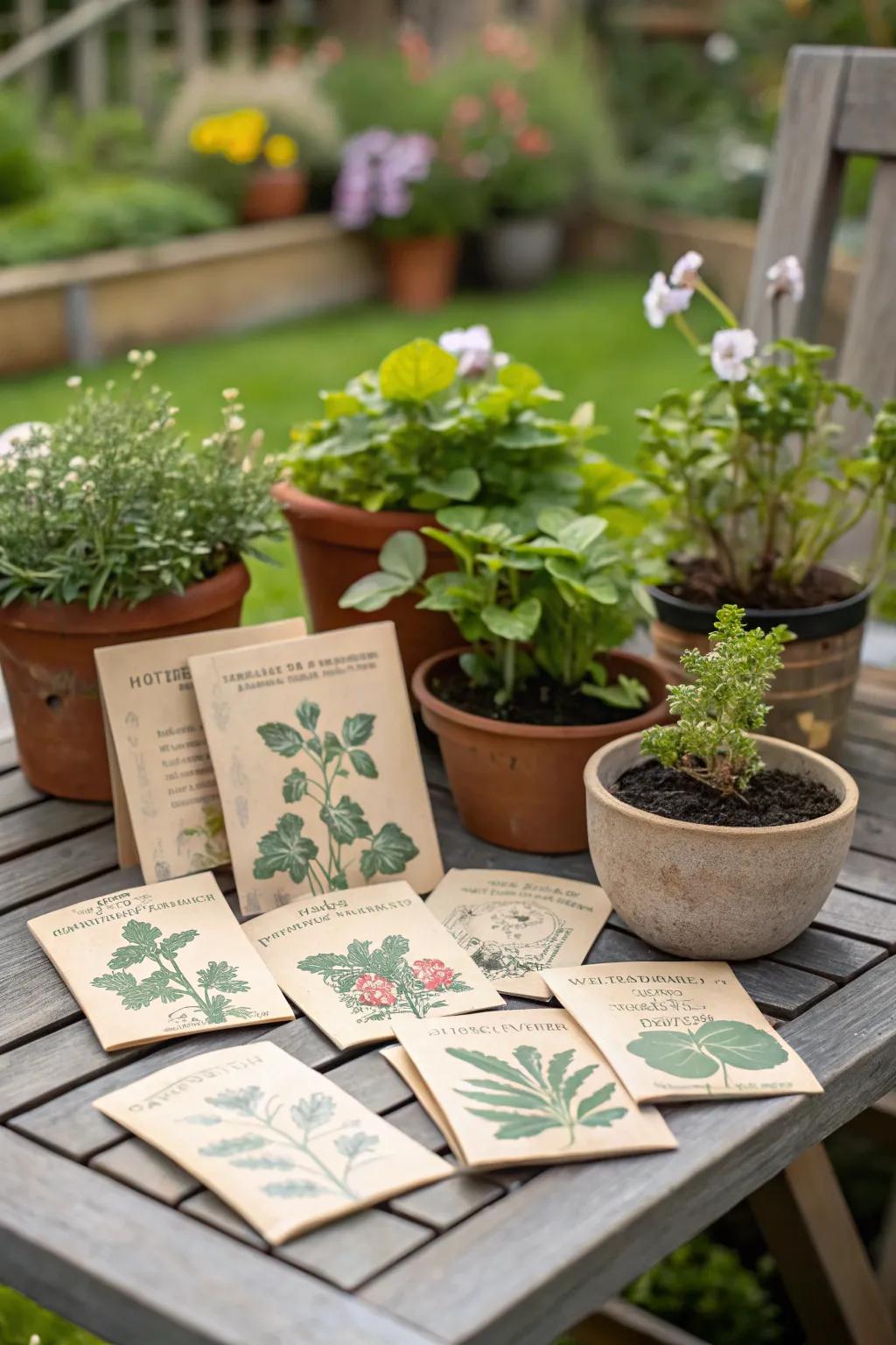 Herb seed packets for a green thumb.