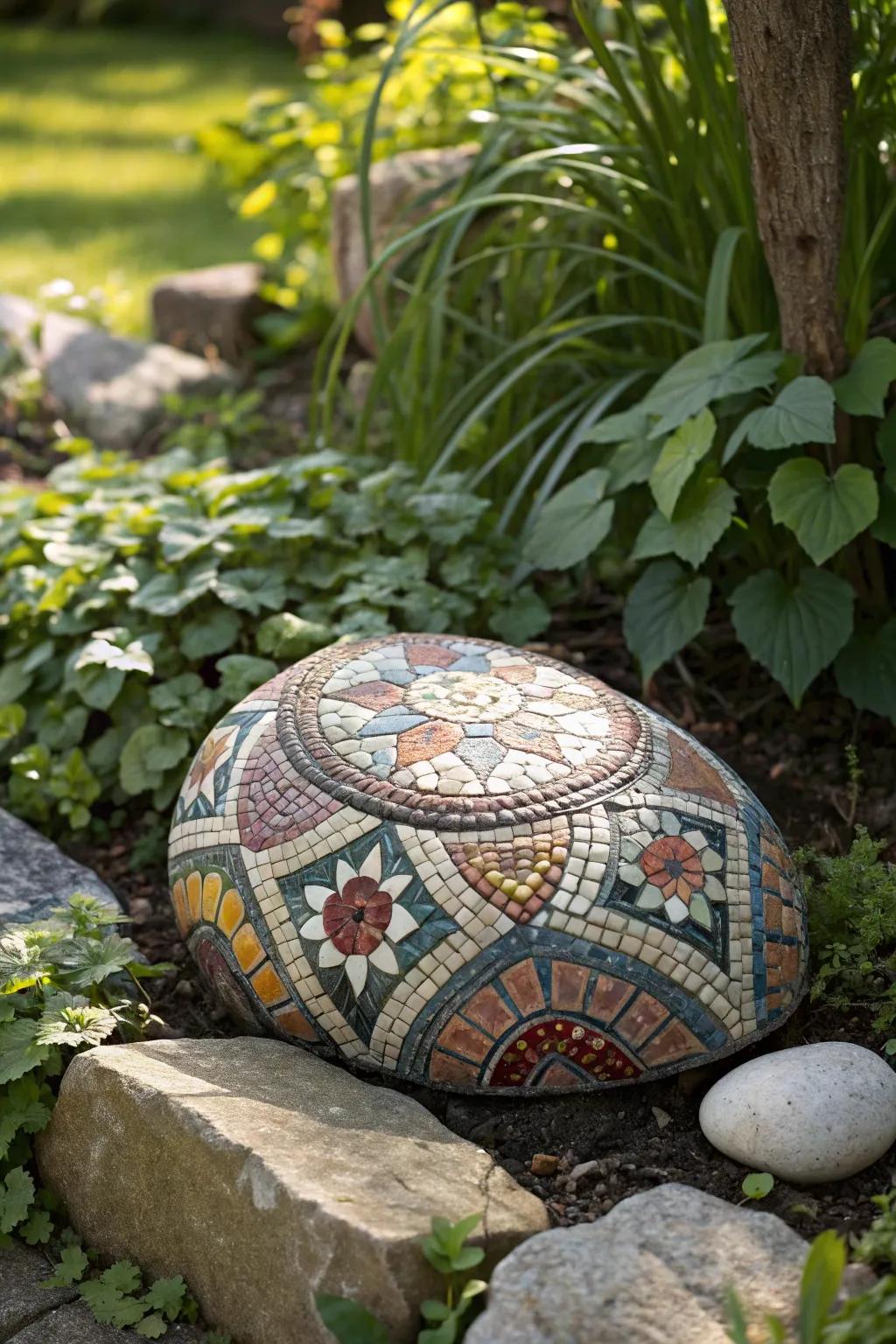 Embrace the art of nature with a touch of mosaic elegance.