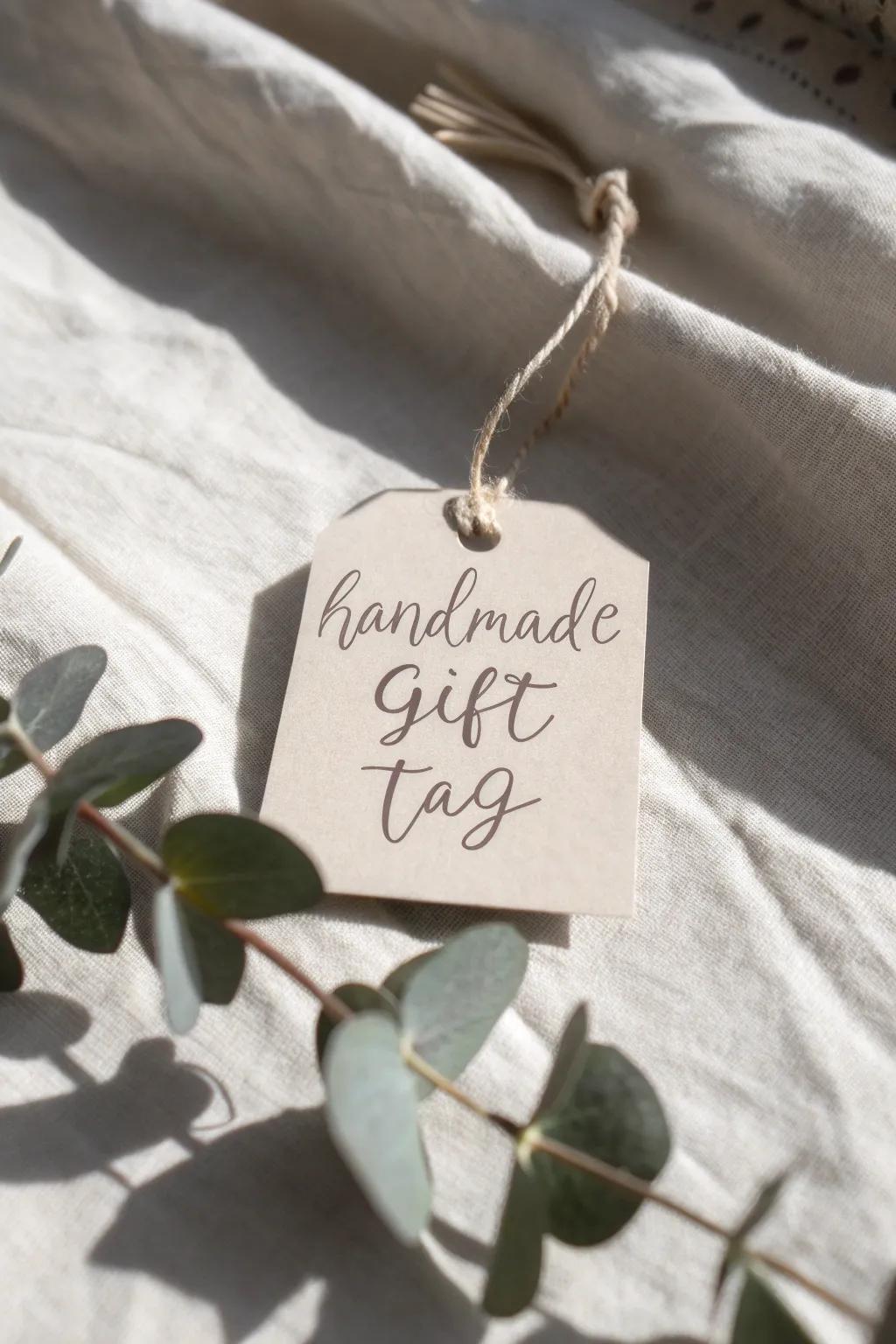 Elevate your gift-giving with personalized hand-lettered tags that speak from the heart.