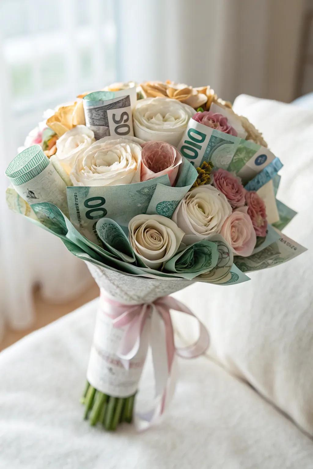 Elevate your gift-giving with a stunning money bouquet, blending minimalist elegance with boho charm. ð¿ð° #ScandinavianStyle #Craftsmanship