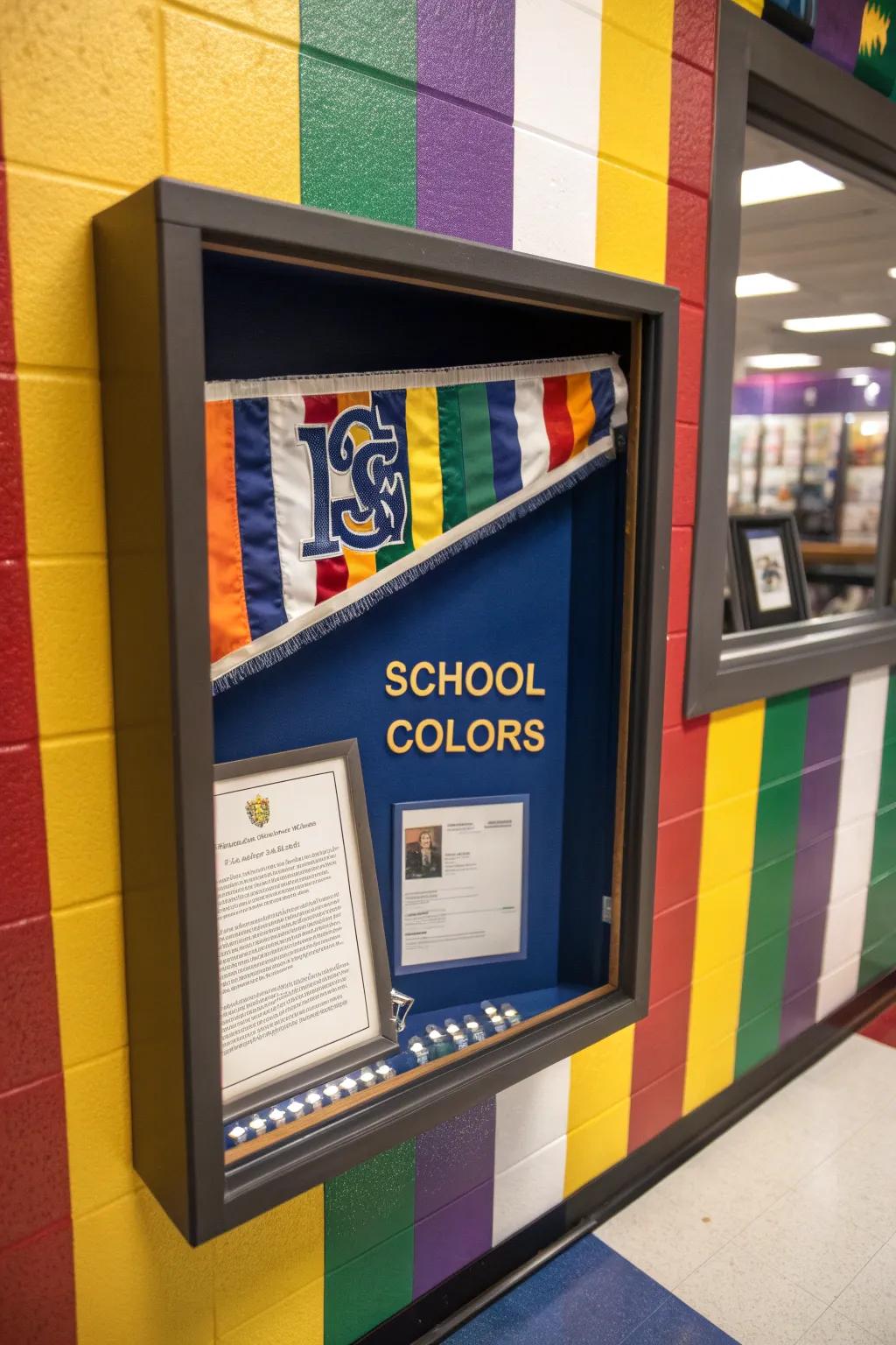 Showcasing school spirit with vibrant matting.