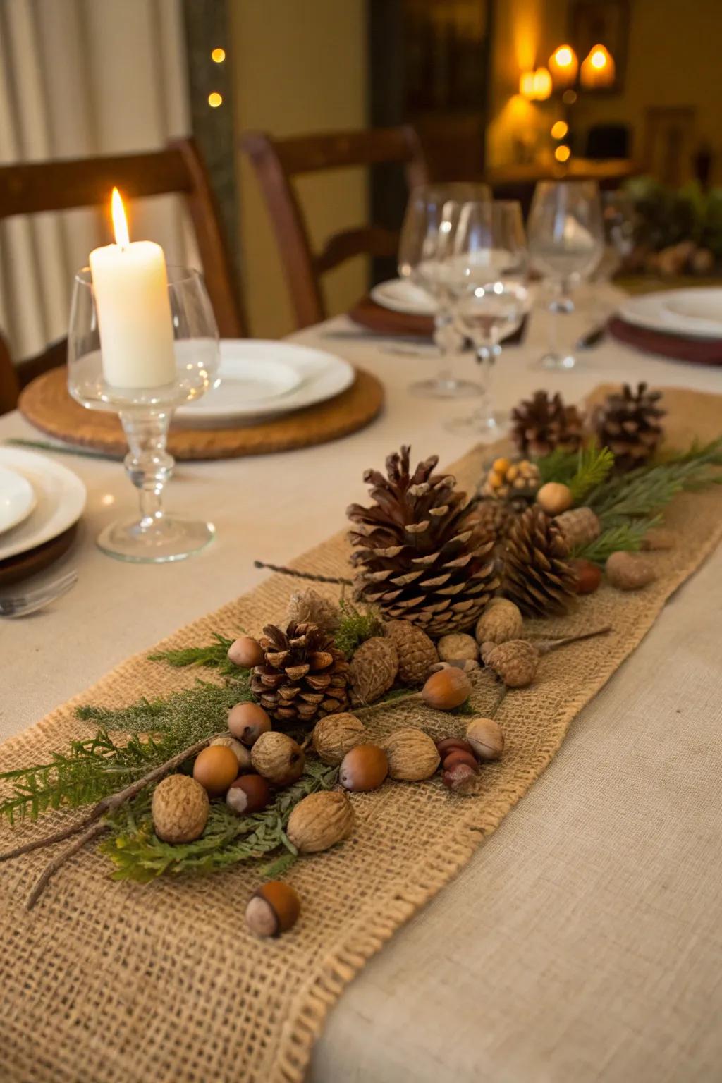 Burlap lends a rustic feel to any setting.