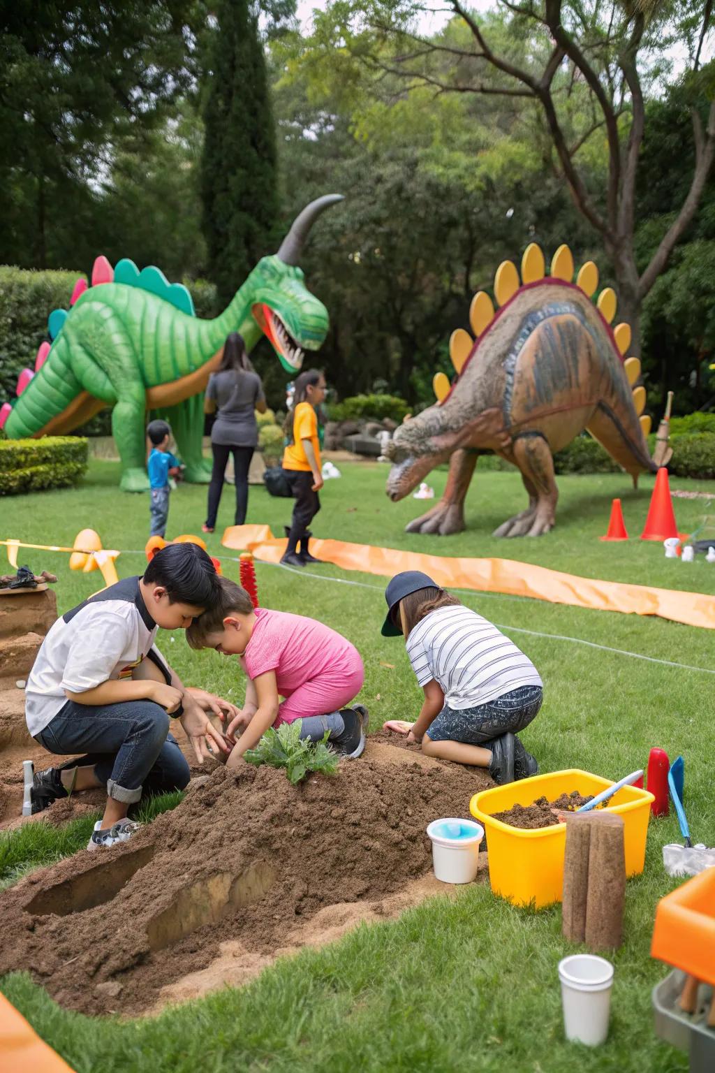 A dinosaur dig adventure that's educational and exciting.