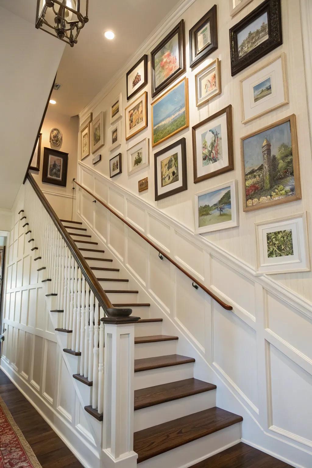 Artistic frames add a personal and inviting touch.