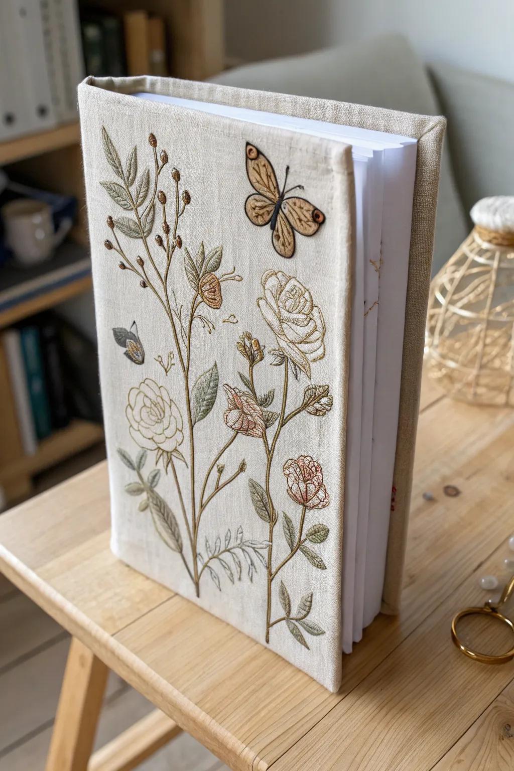 Transform your favorite book into a secret garden with handcrafted embroidery.