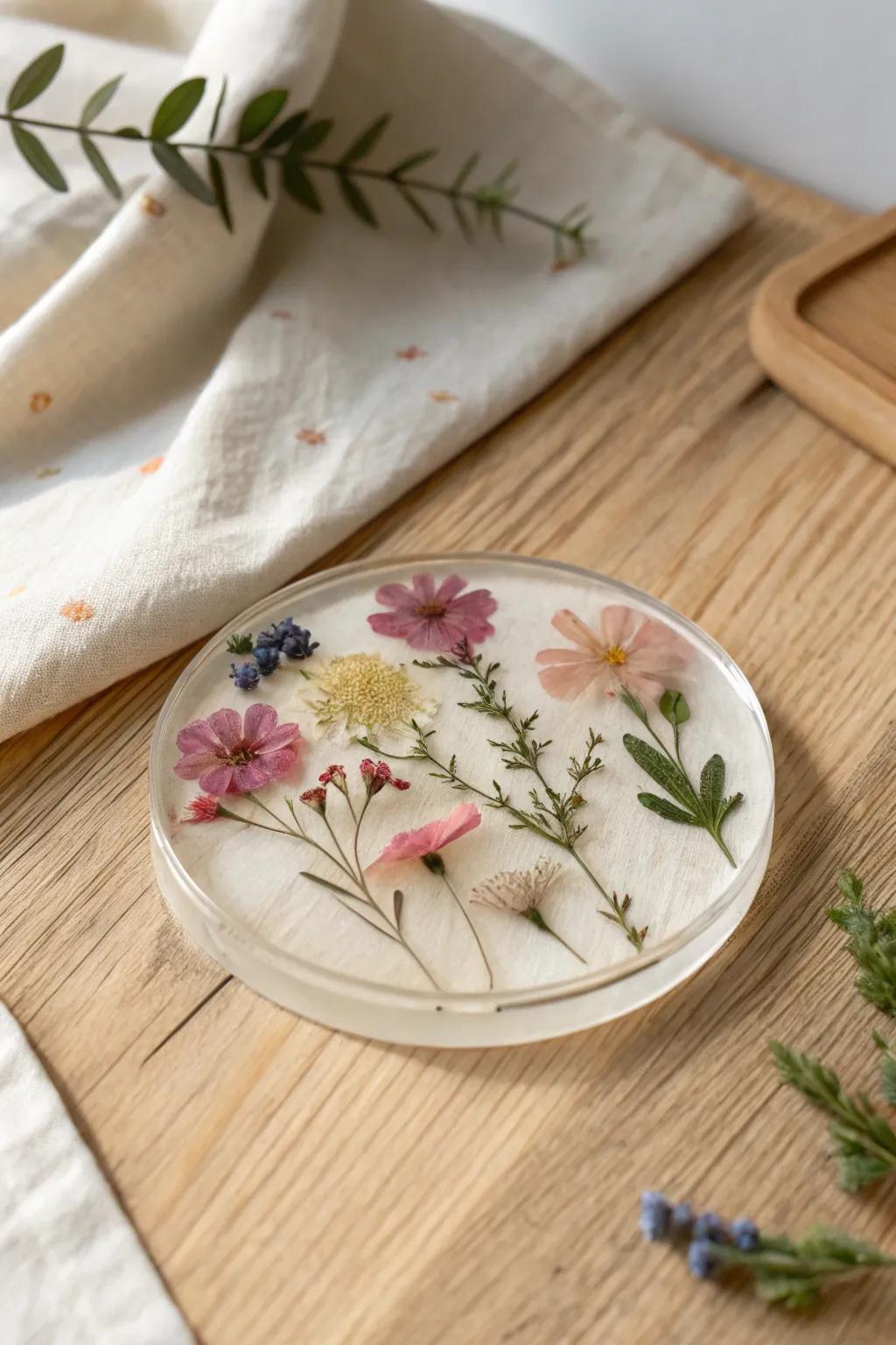 Capture the essence of spring with these charming pressed flower resin coastersâwhere nature meets artistry.