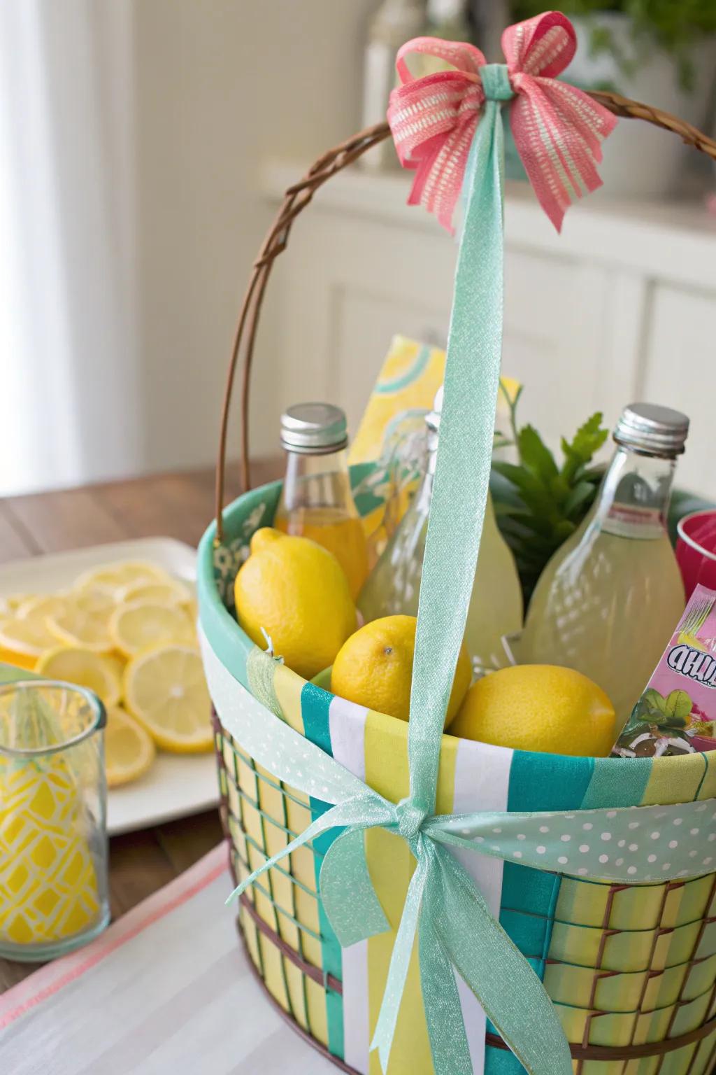 A decorative ribbon adds the perfect finishing touch.