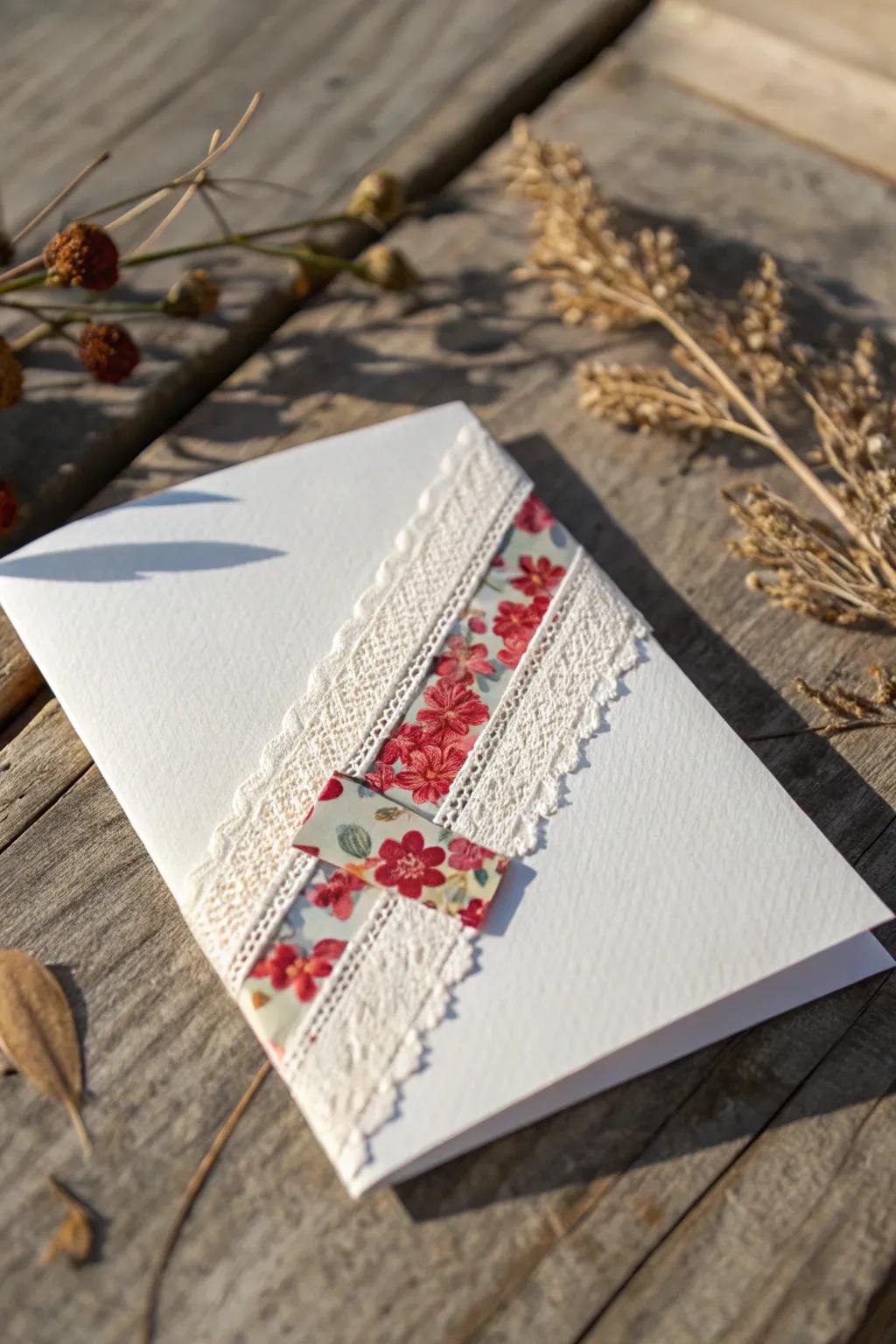 Crafting elegance with fabric: Add texture and charm to your DIY greeting cards.