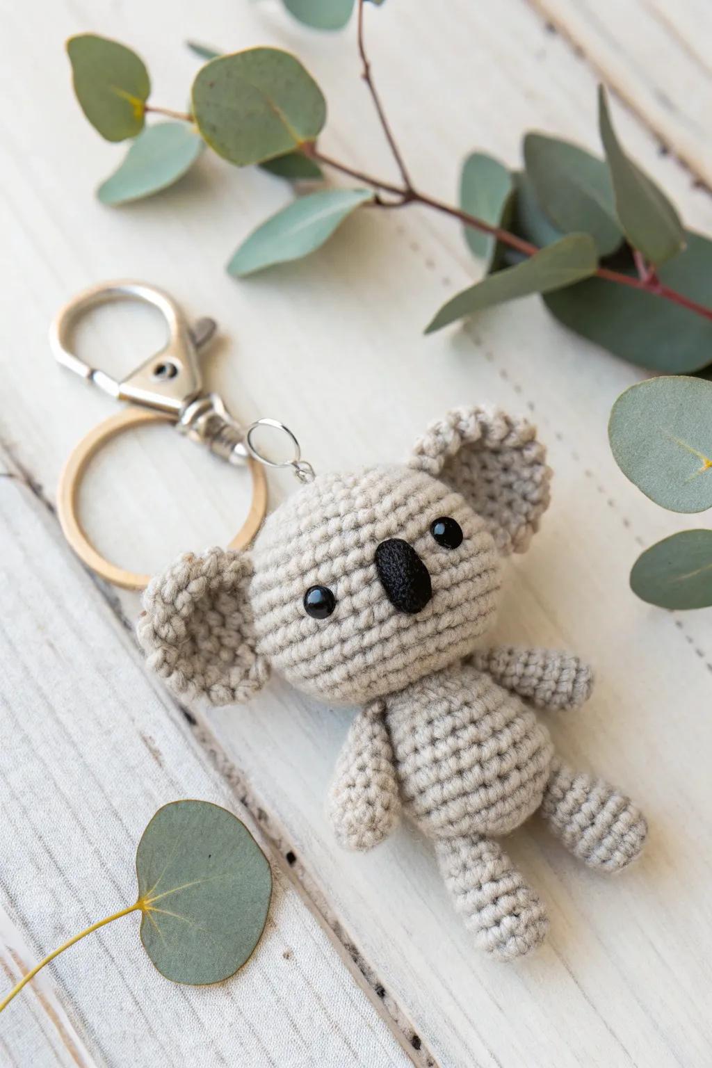 Charm your keys with this adorable amigurumi koalaâwhere craftsmanship meets cuteness!