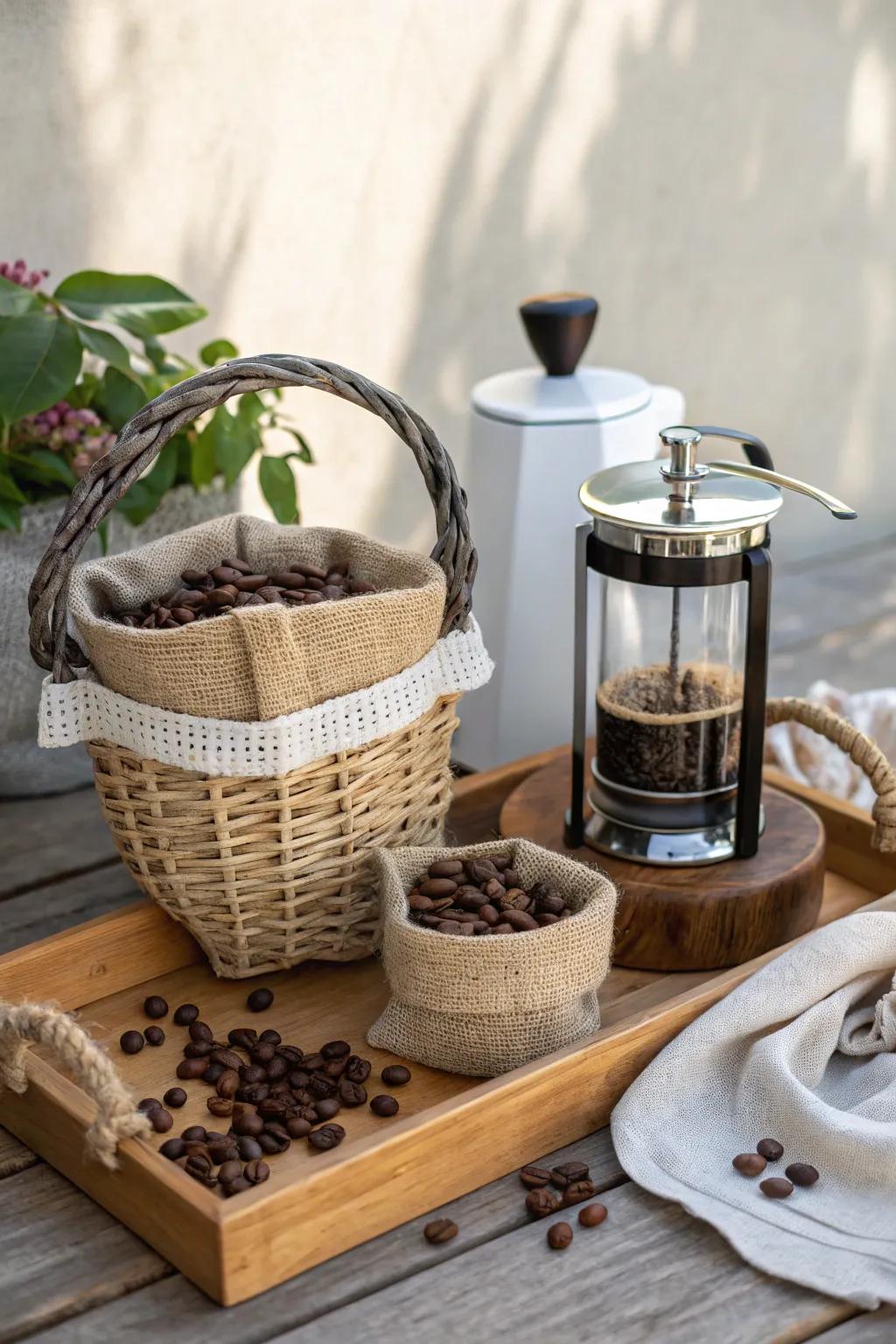 Indulge in a luxurious artisan coffee experience with this thoughtfully curated anniversary basket.