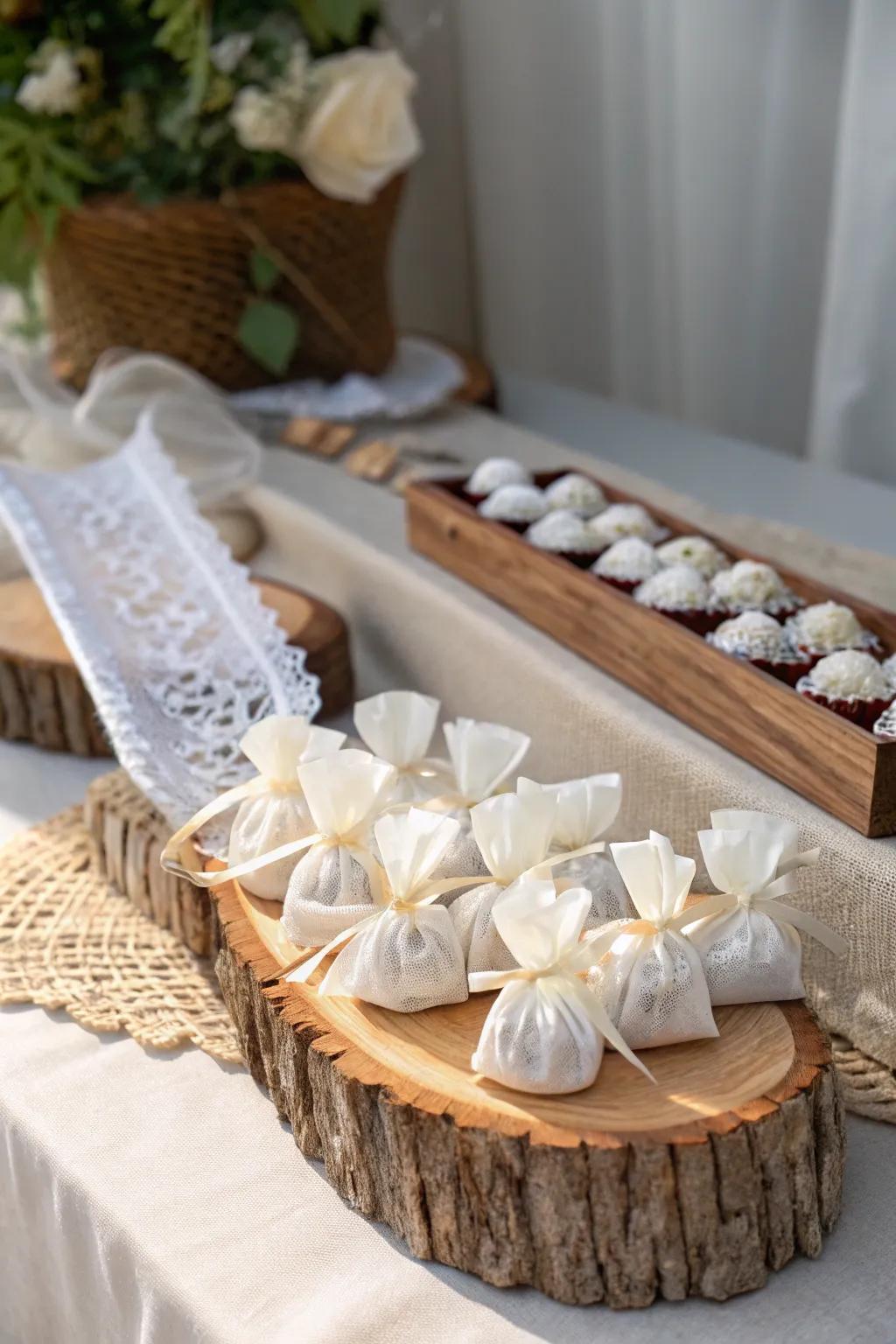 Simplicity meets elegance: A perfect blend of rustic charm and luxurious detail for your special day.