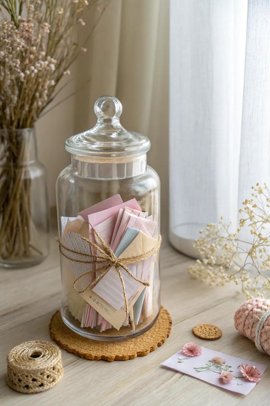 A jar of love: Start each day with a heartfelt note.