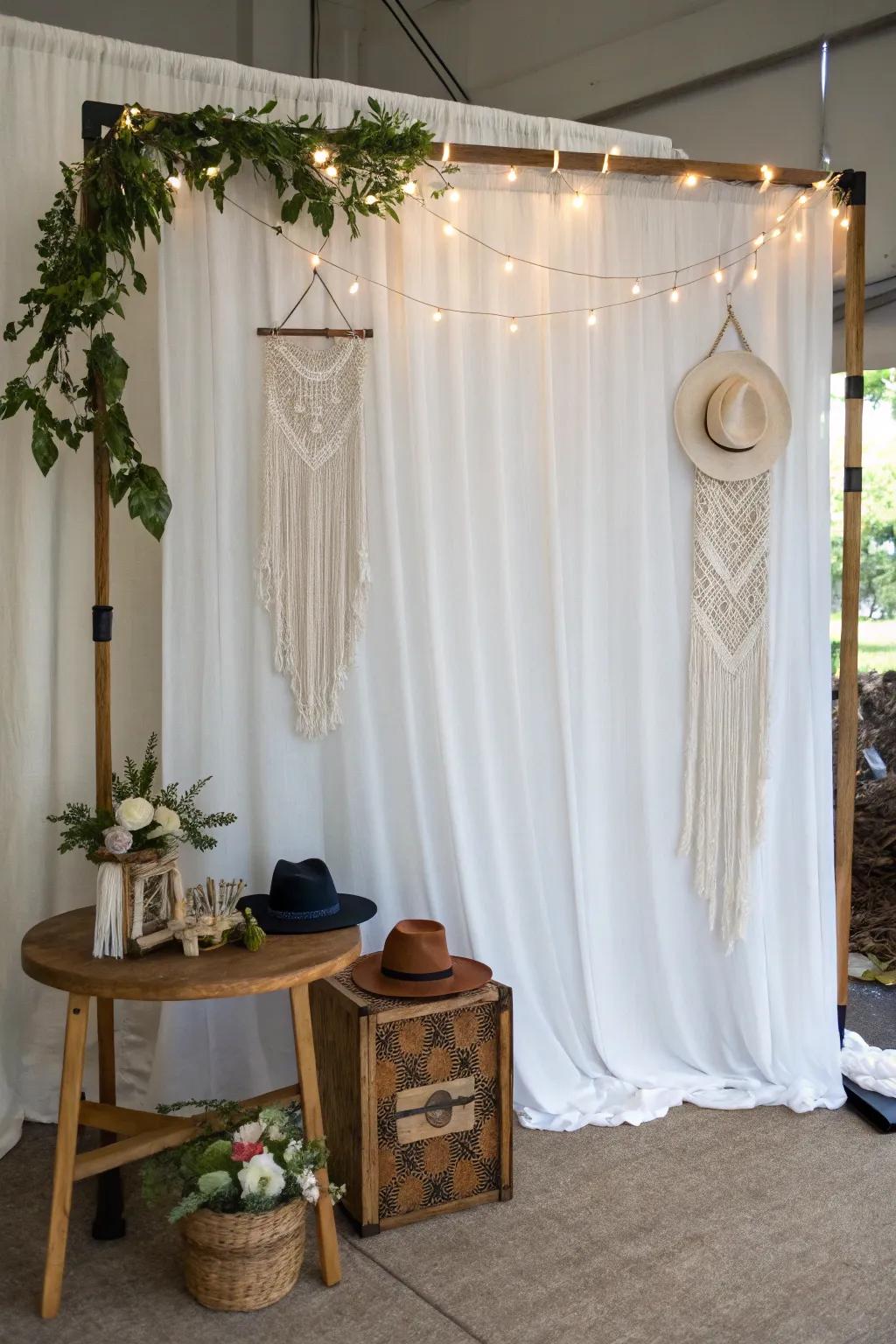 Capture the joy of your big day with a charming DIY photo booth!