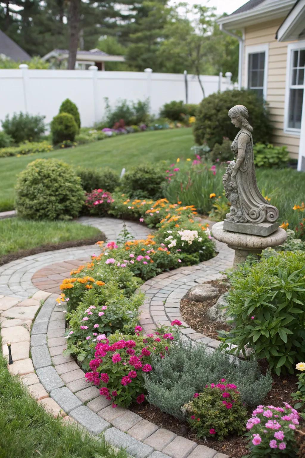 Spiral patterns introduce an artistic flair to your garden.