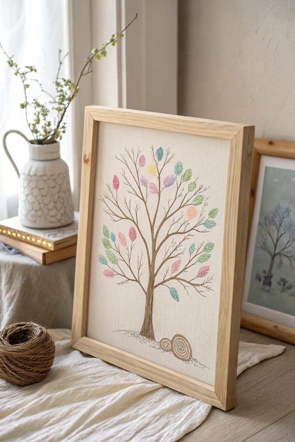 Capture memories with a touch of nature â a Thumbprint Tree guest book that transforms your special day into lasting art.