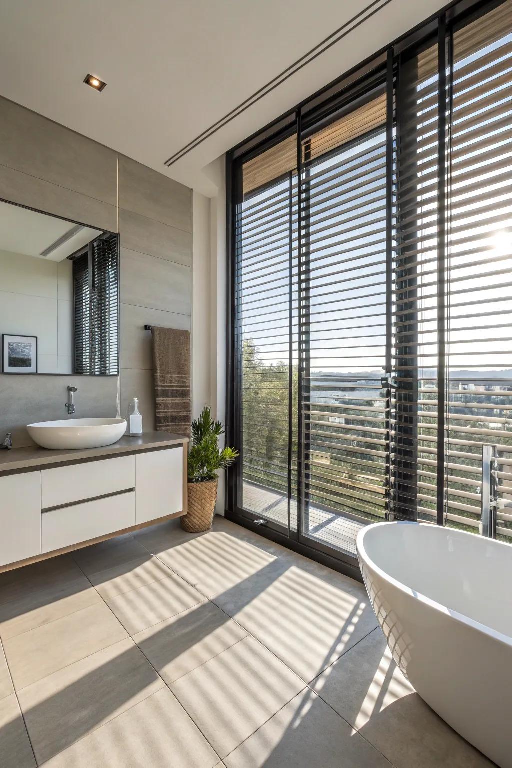 Metal blinds offer sleek style and easy maintenance.