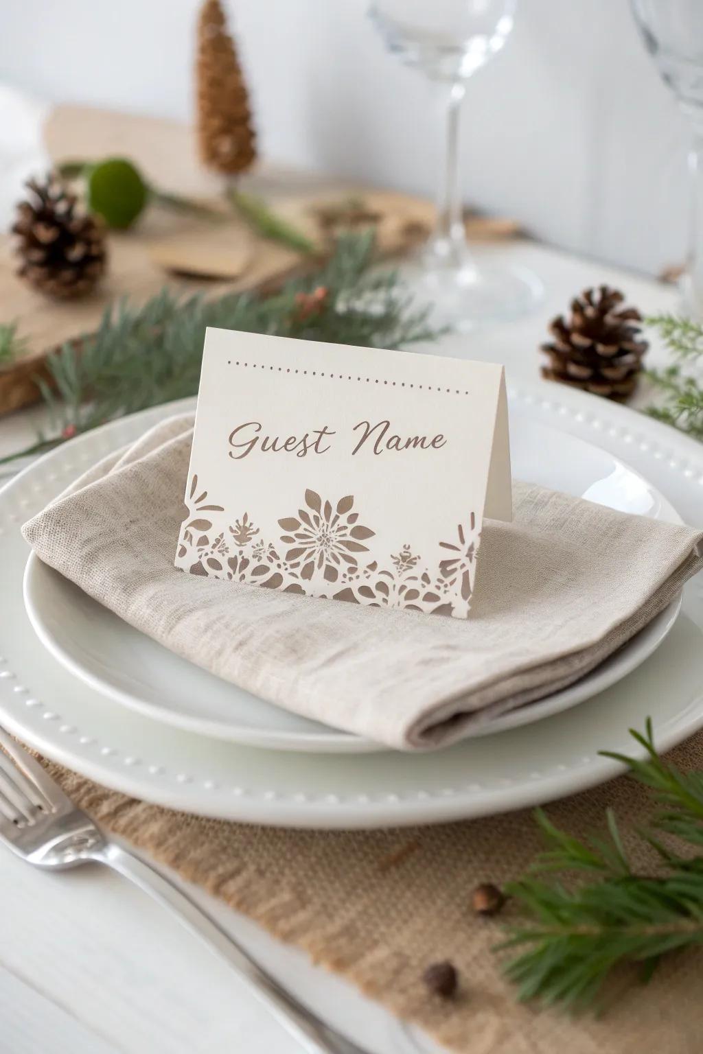 Transform your holiday table with elegant, personalized paper place settings that blend minimalist beauty with a touch of Boho charm.