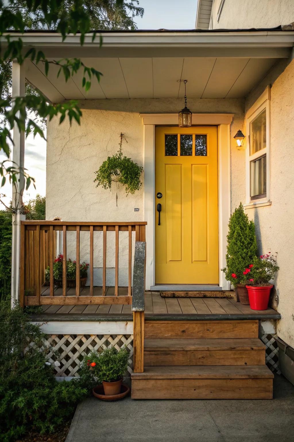 A pop of door color makes a bold statement.