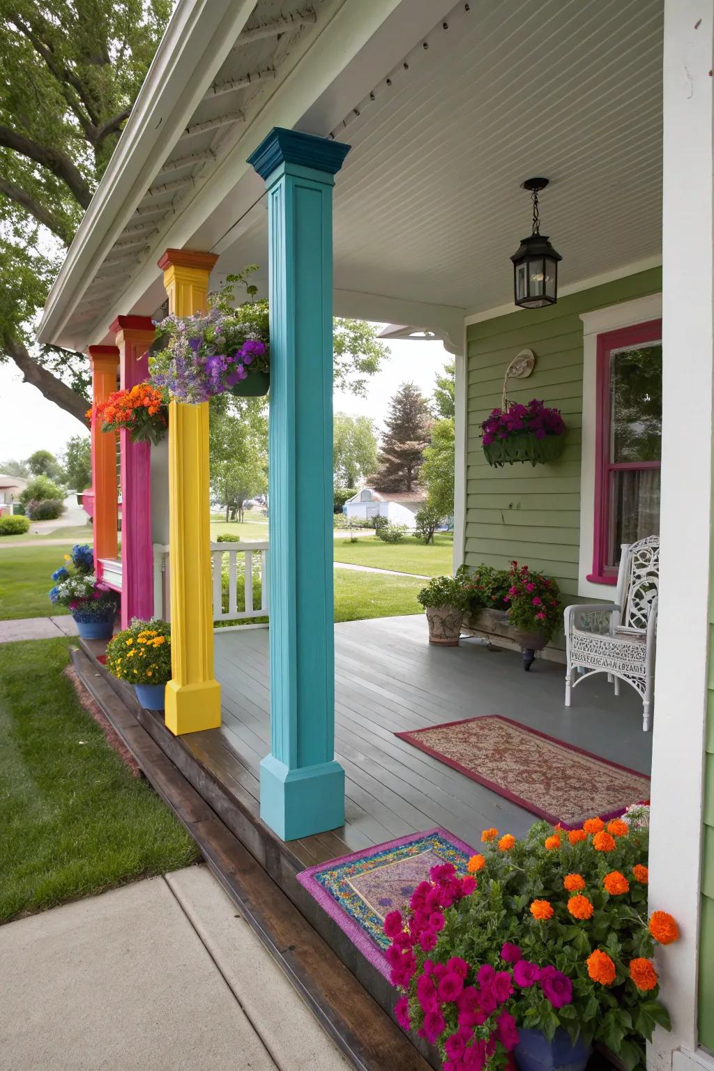 Refresh your porch with vibrant painted finishes.