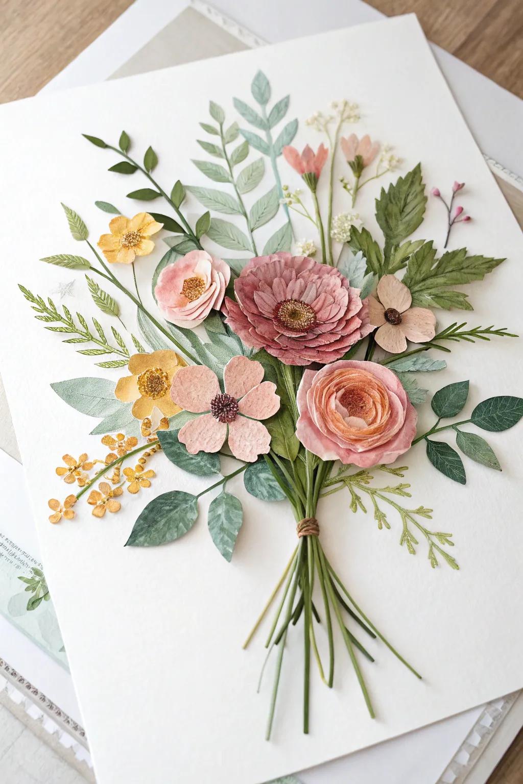 Embrace the art of simplicity with a handcrafted watercolor floral bouquet, a perfect blend of Scandinavian minimalism and boho charm.