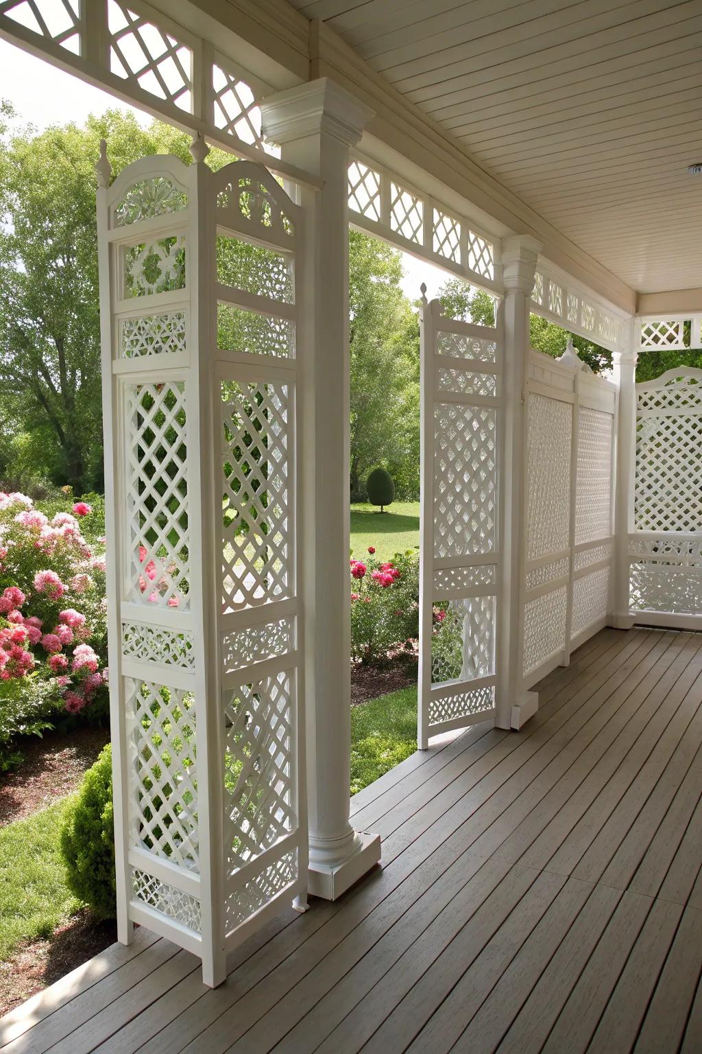 Privacy meets elegance with beautifully designed lattice screens.