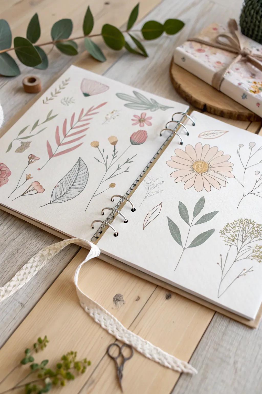 Unleash your creativity with artistic doodles that bring your scrapbook pages to life!