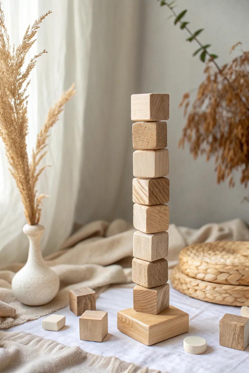 Balancing Act: Embrace the art of patience and create your own wooden masterpiece.