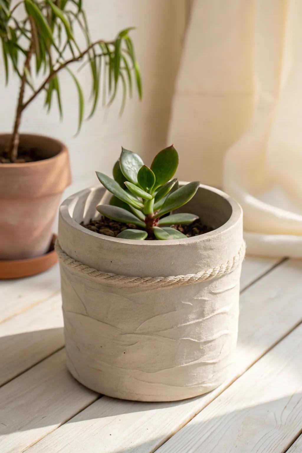 Transform waste into wonder with this chic, eco-friendly clay planter.
