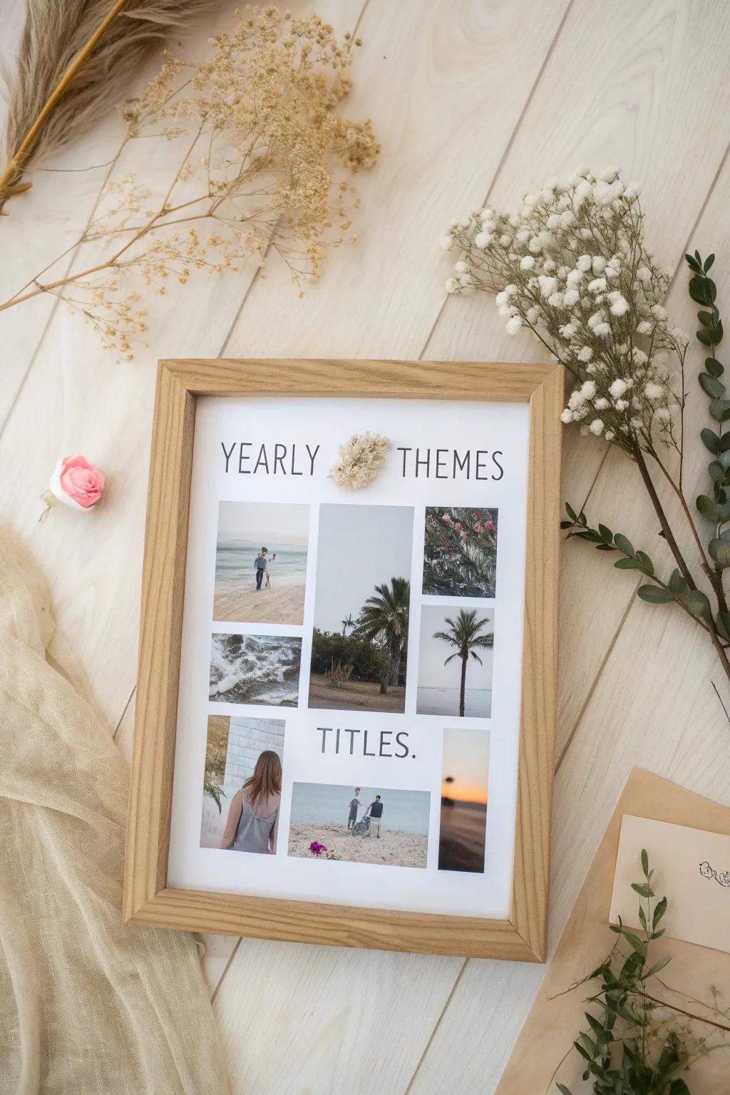Set your intentions in style with a minimalist vision board that highlights your yearly goals. #YearlyThemes #VisionBoard