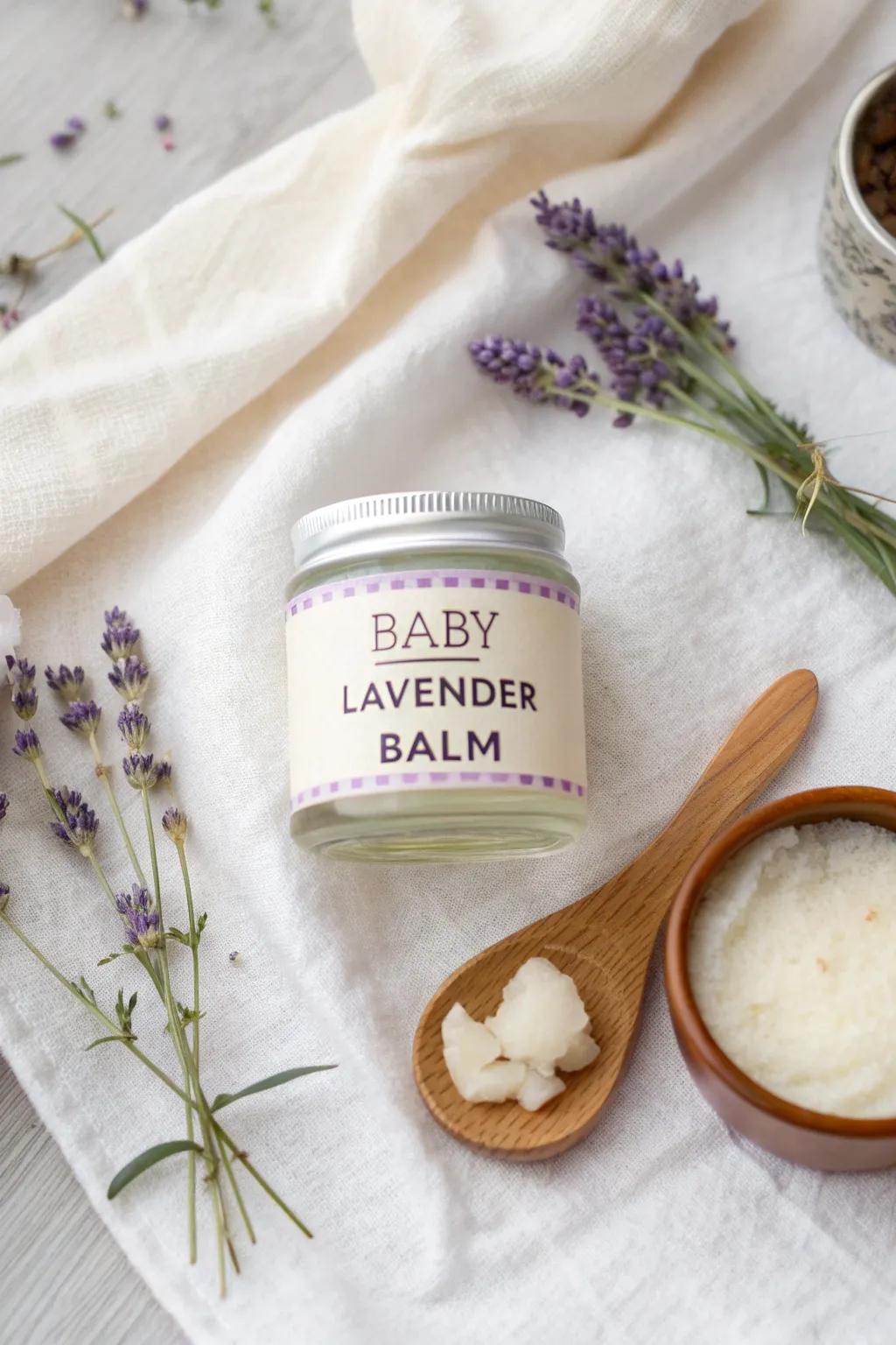 Create calming moments for your little one with homemade lavender baby balm.