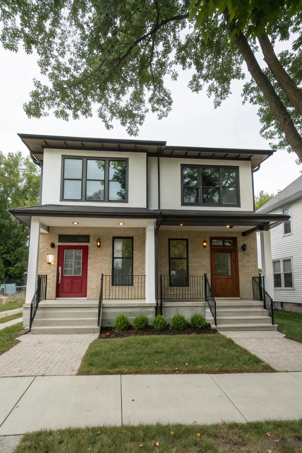 Distinct entrances that provide privacy and design flexibility.