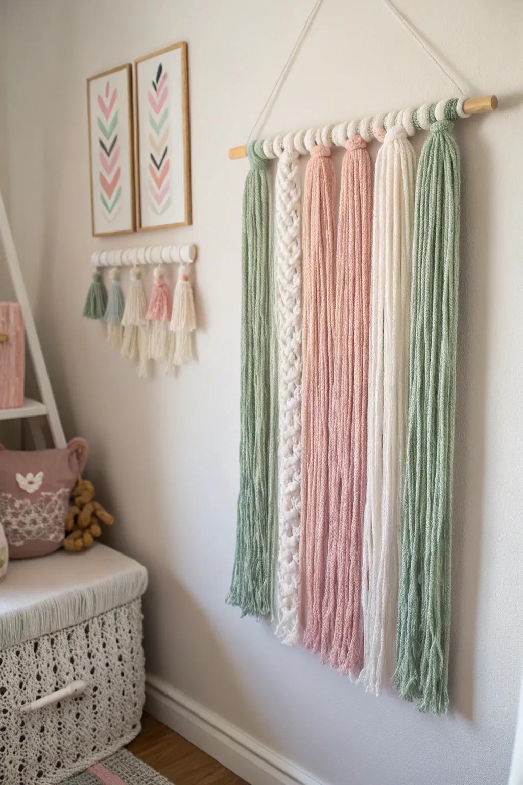 Elevate your space with a touch of handcrafted eleganceâthis DIY yarn wall hanging is the perfect blend of minimalist and boho style.