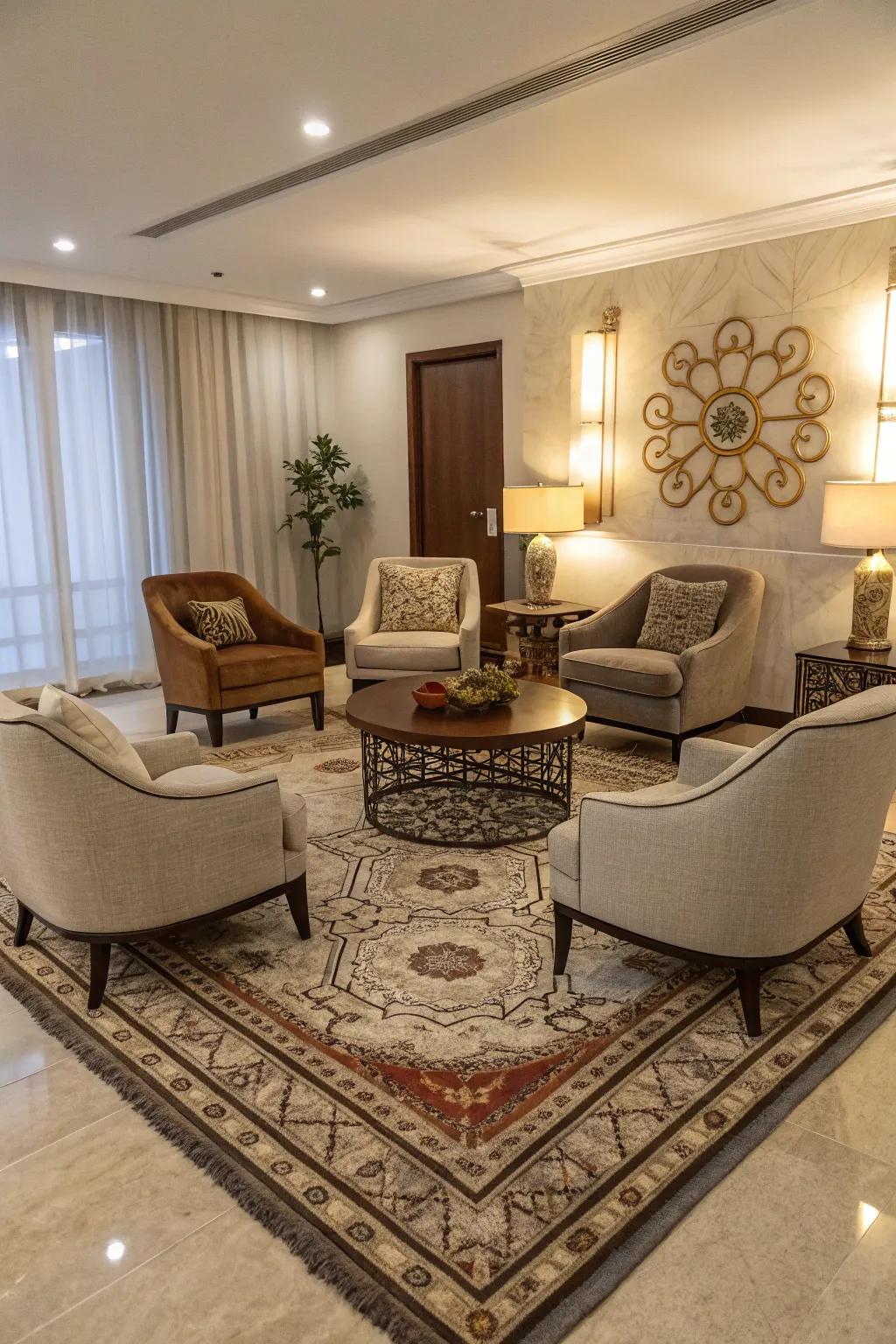 Accent chairs offer a versatile and interactive coffee table replacement.